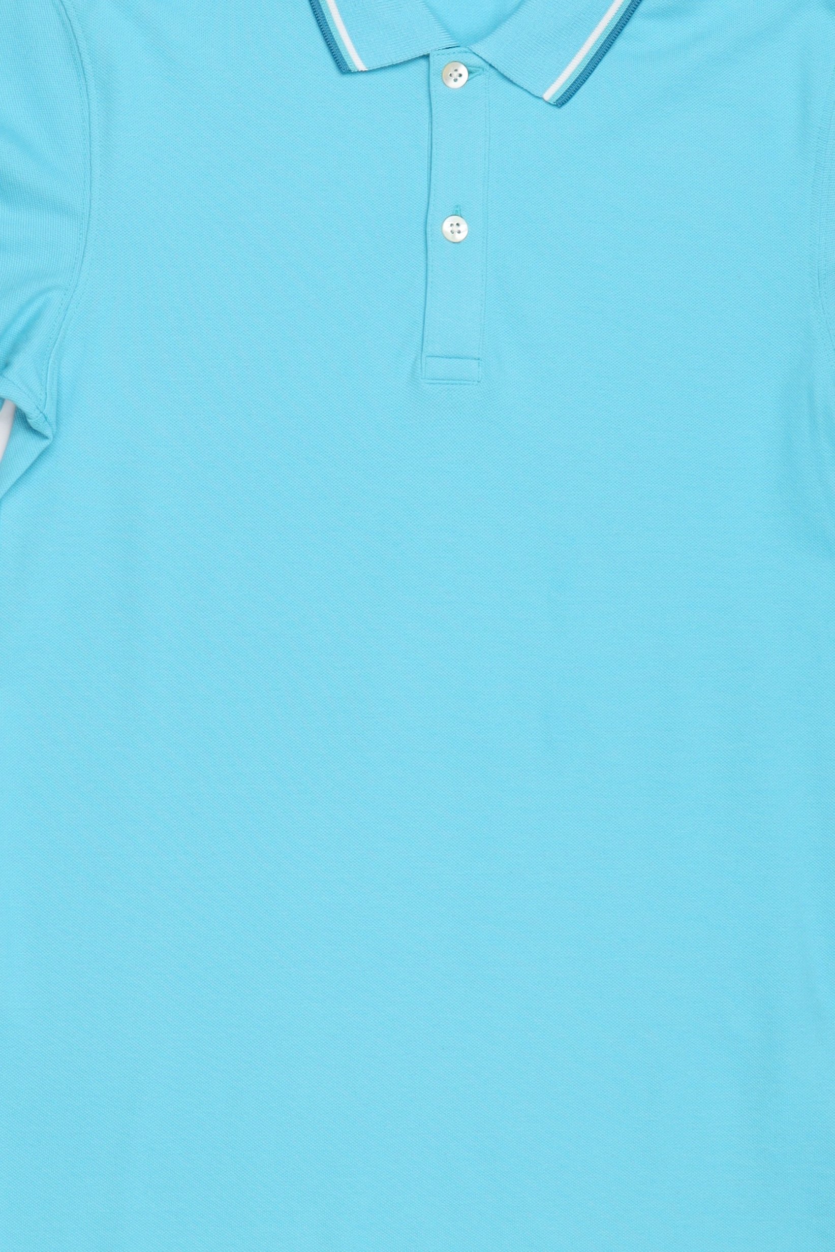Men Regular Fit Plain Short Sleeve Polo Shirts, Turquoise