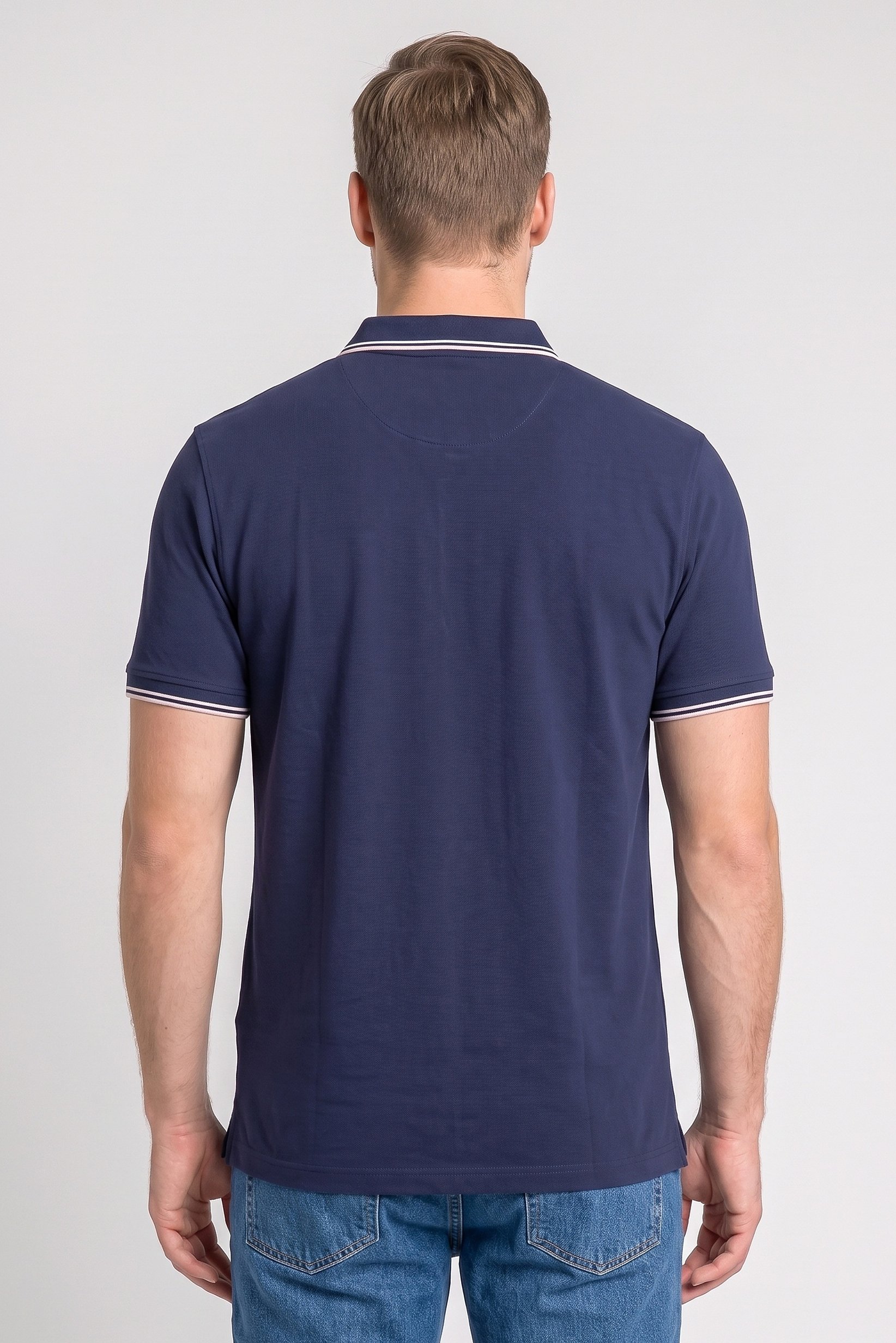 Men Regular Fit Short Sleeve Solid Polo Shirt, Navy