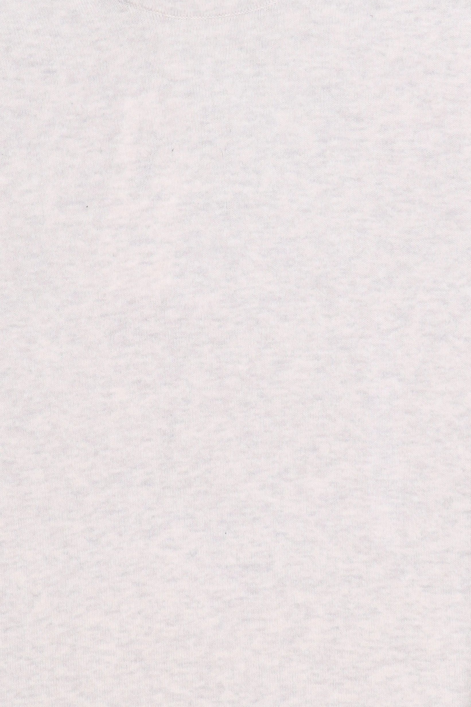 Men Crew Neck Knitted Sweater, Heather White
