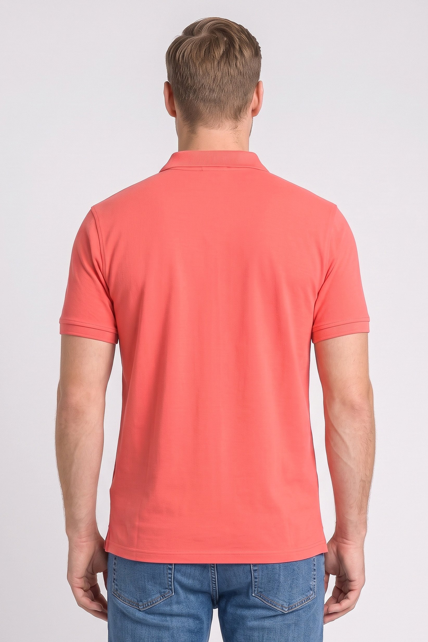 Men Regular Fit Plain Short Sleeve Polo Shirts, Red