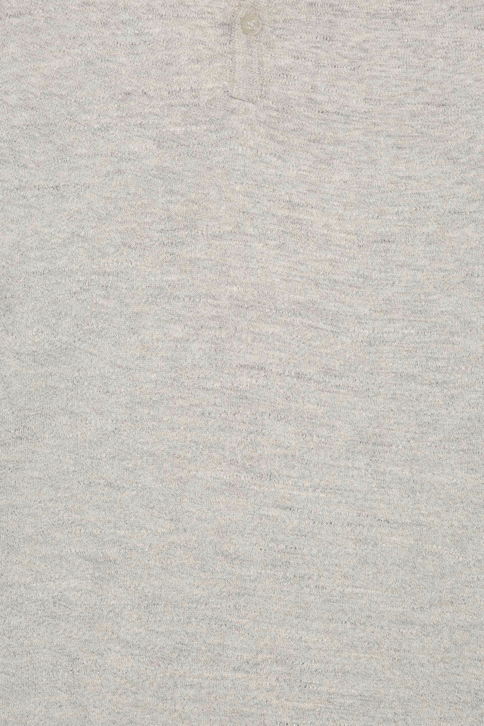 Men Crew Neck Long Sleeve Knitted T-Shirt, Light Grey