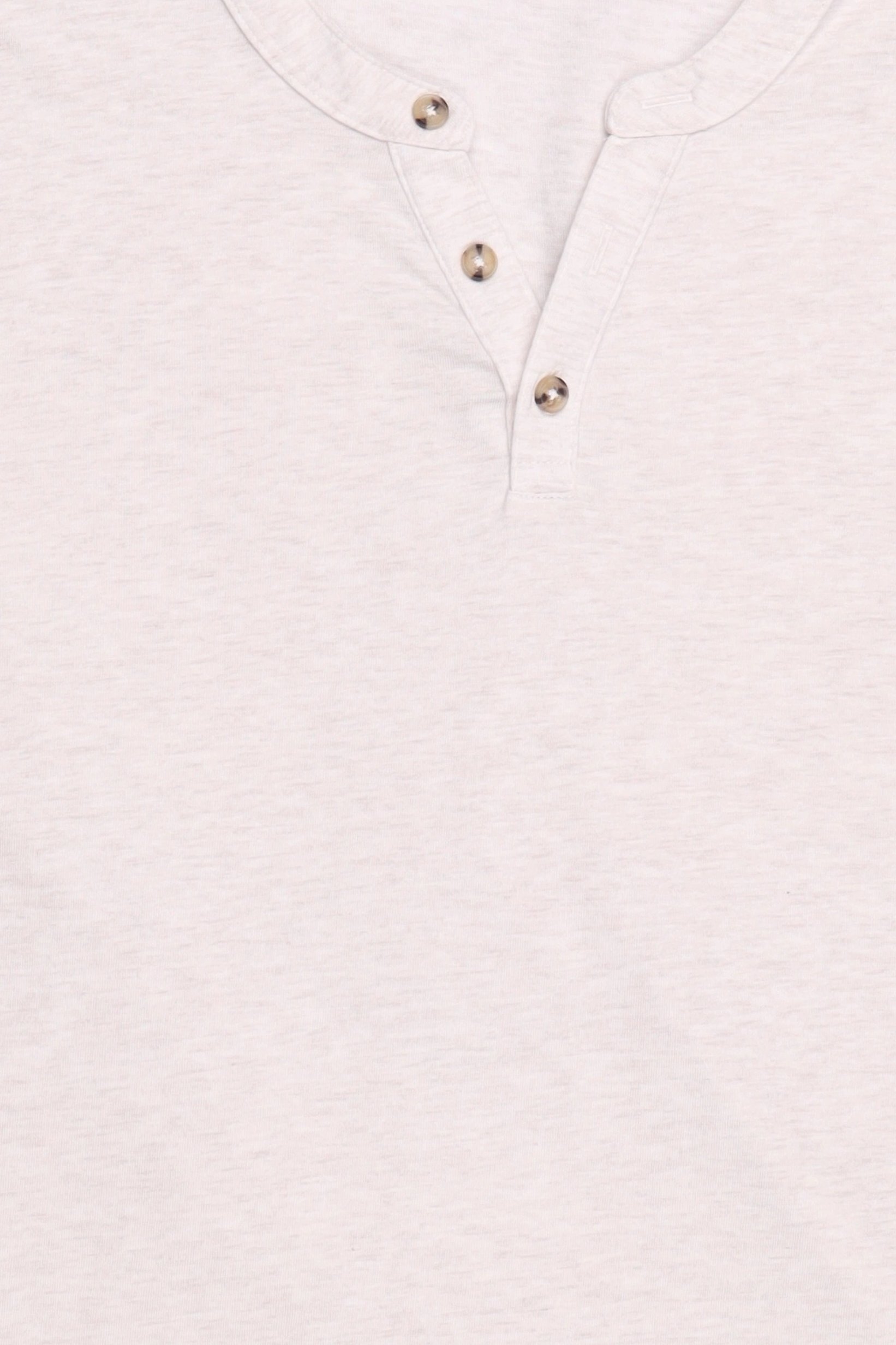 Men Henley Collar Long Sleeve Heather T-Shirt, Beige