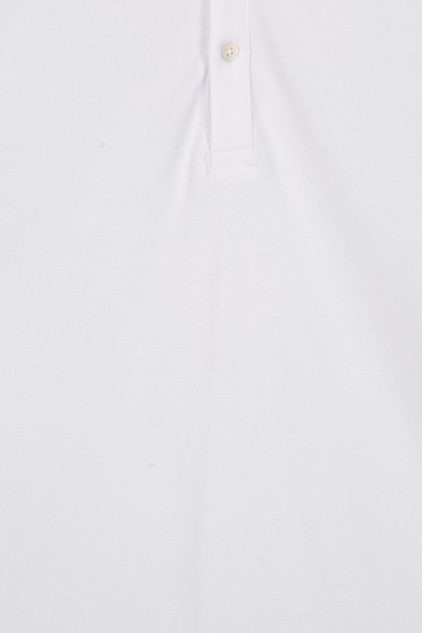Men Regular Fit Long Sleeve Plain Polo Shirt, White