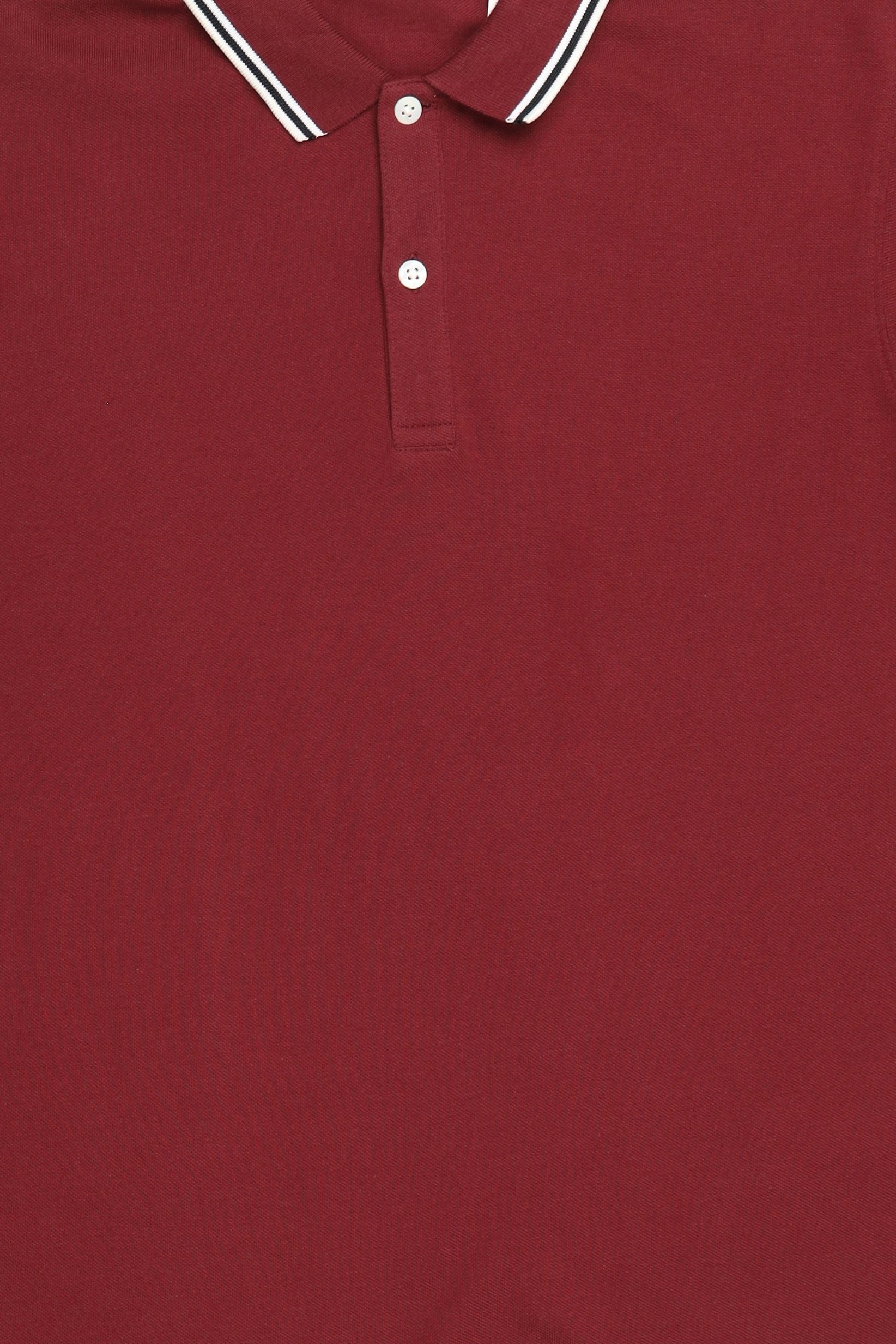 Men Regular Fit Long Sleeve Plain Polo Shirt, Maroon