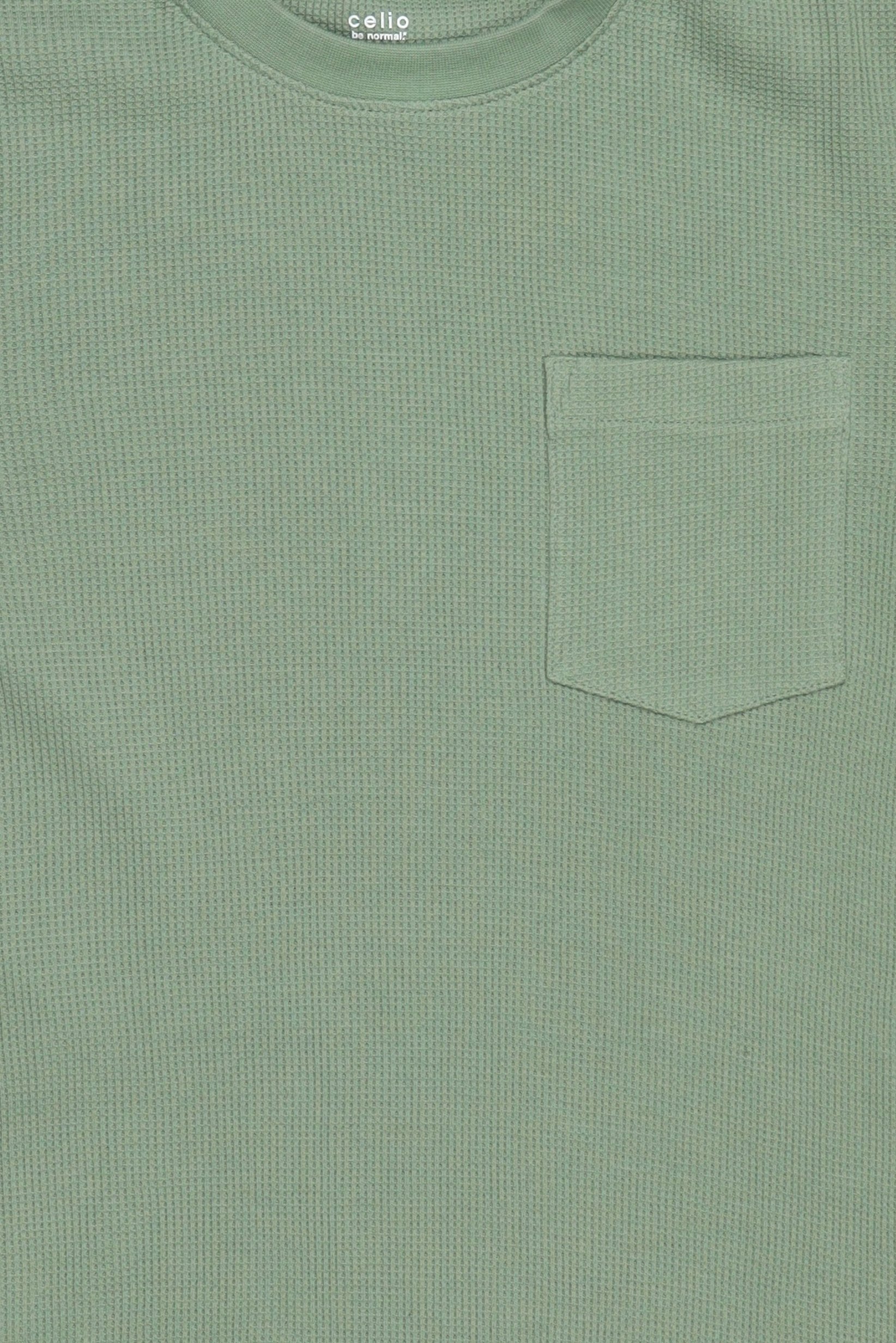 Men Crew Neck Short Sleeve Textured T-Shirt, Sage Green