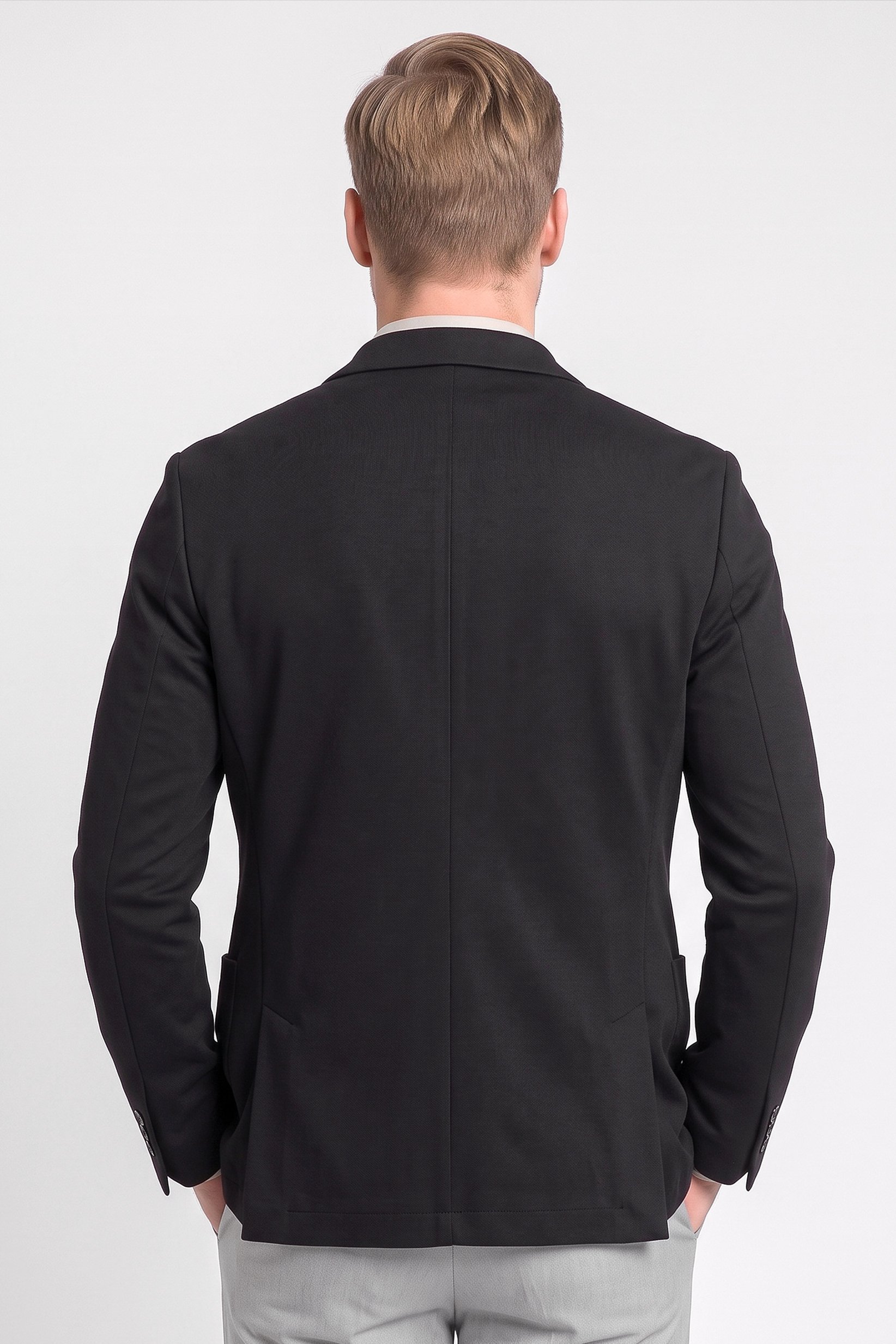 Men Regular Fit Solid Casual Blazer, Black