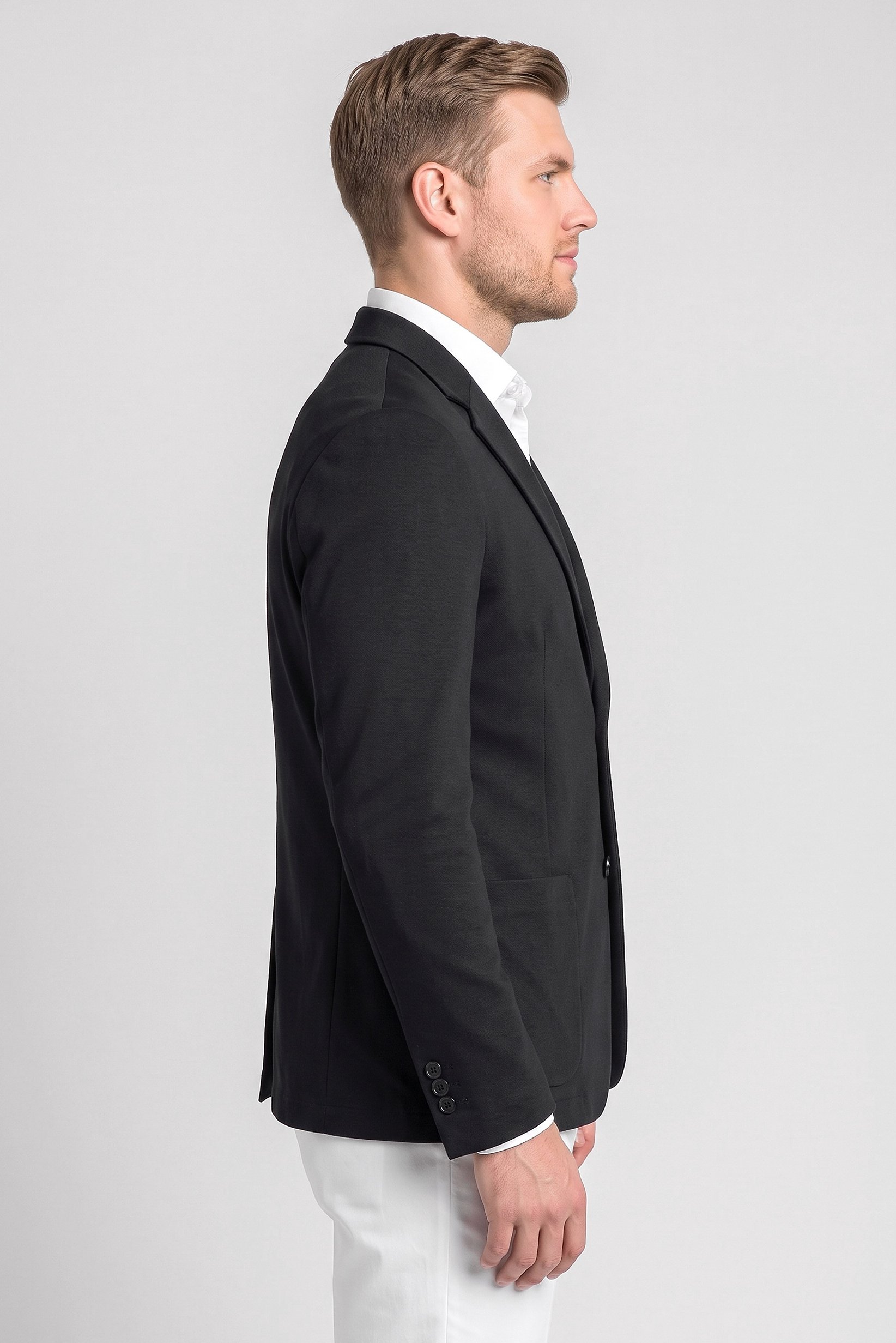 Men Regular Fit Solid Casual Blazer, Deep Navy