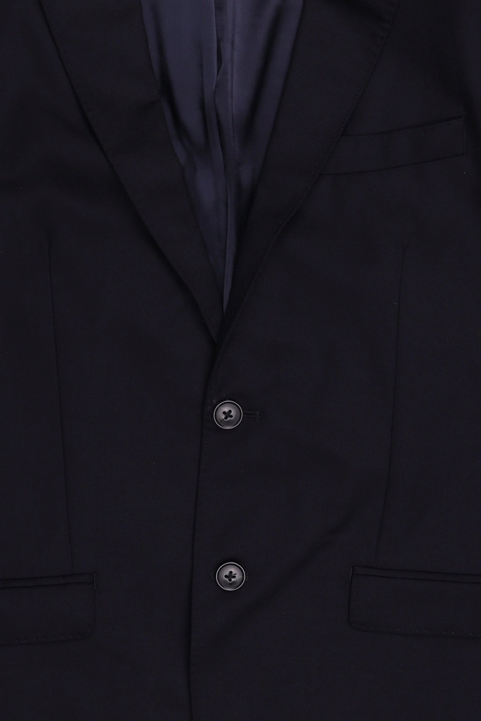 Men Slim Fit Long Sleeve Plain Casual Blazer Jacket, Dark Navy