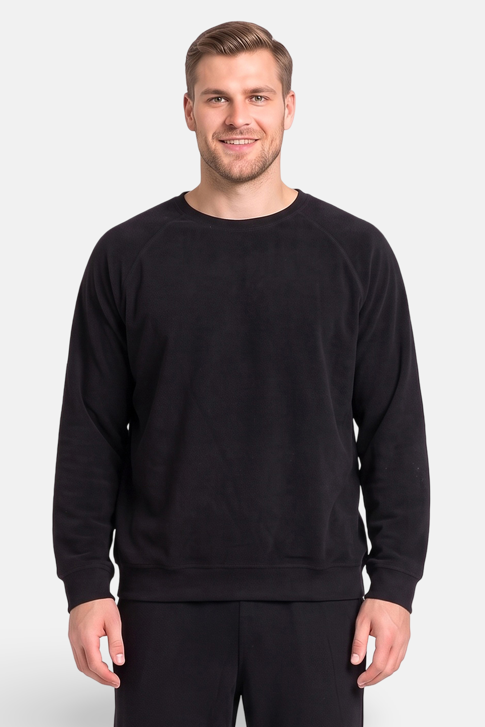 Men 2 Pieces Textured Shirt And Pants Pajama Set, Black