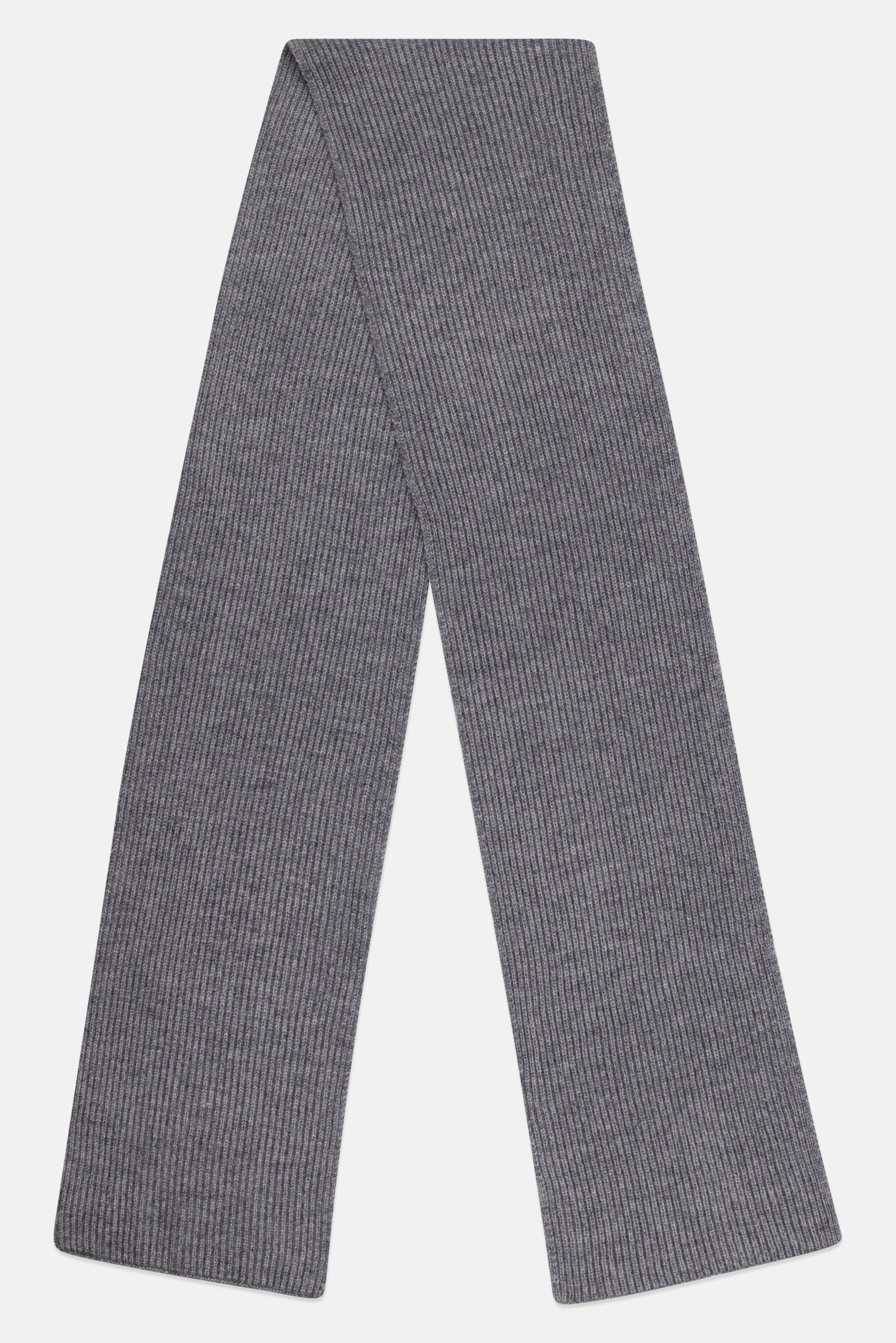 Men Ribbed Neck Scarf, Grey