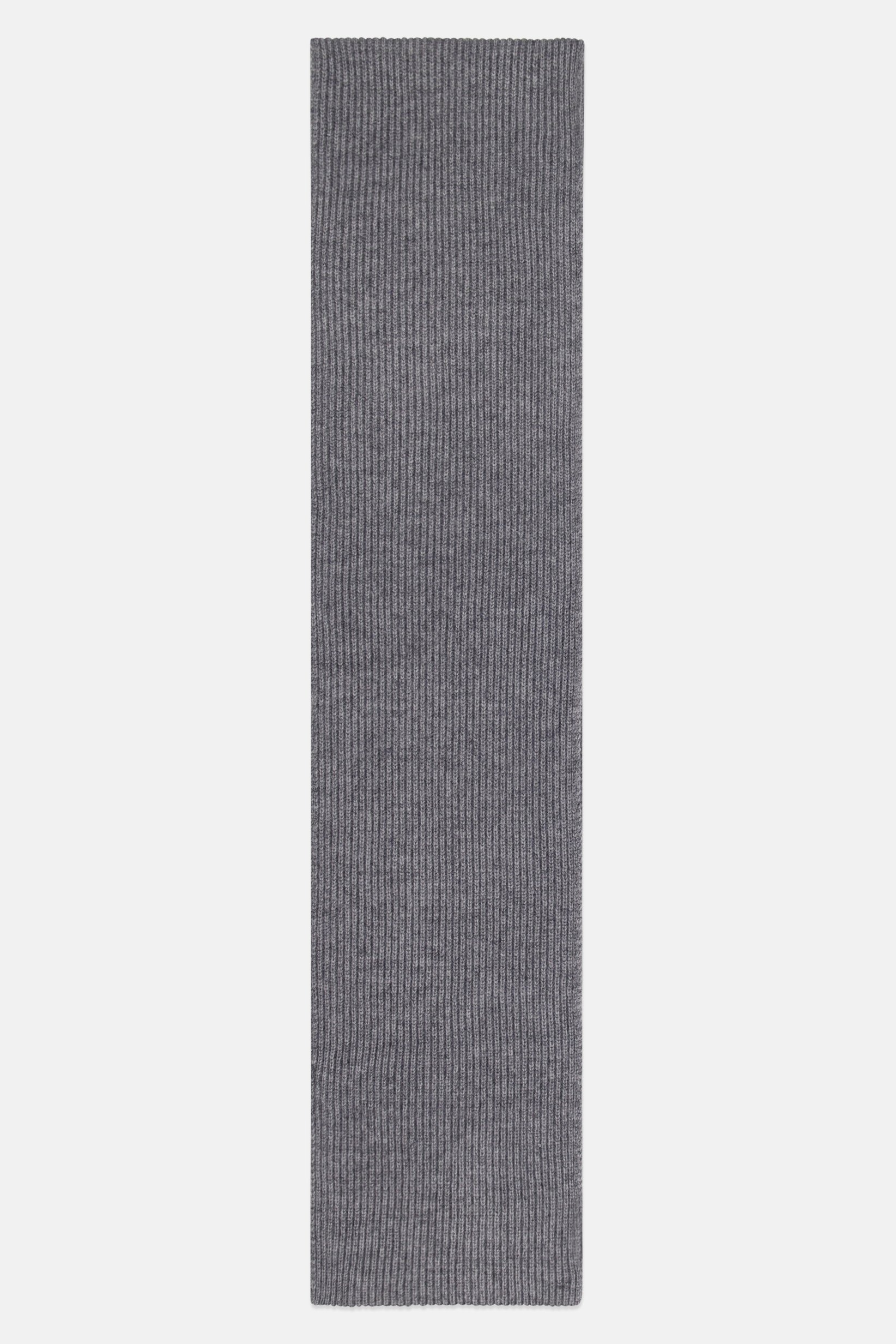 Men Ribbed Neck Scarf, Grey