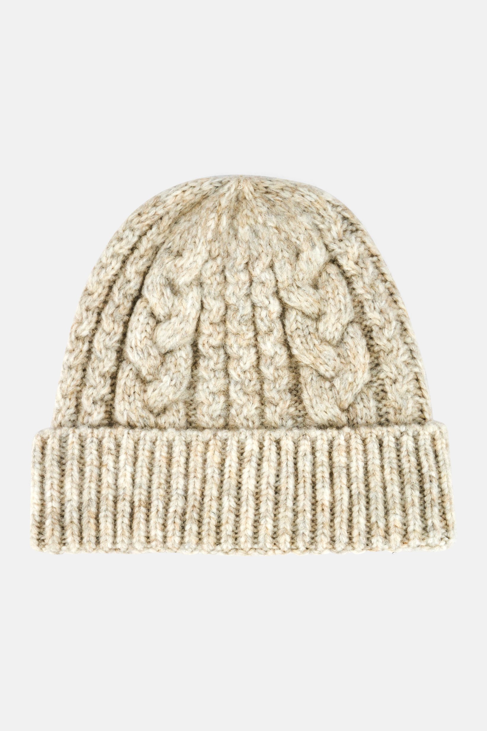 Men Knitted Beanie Hat, Beige