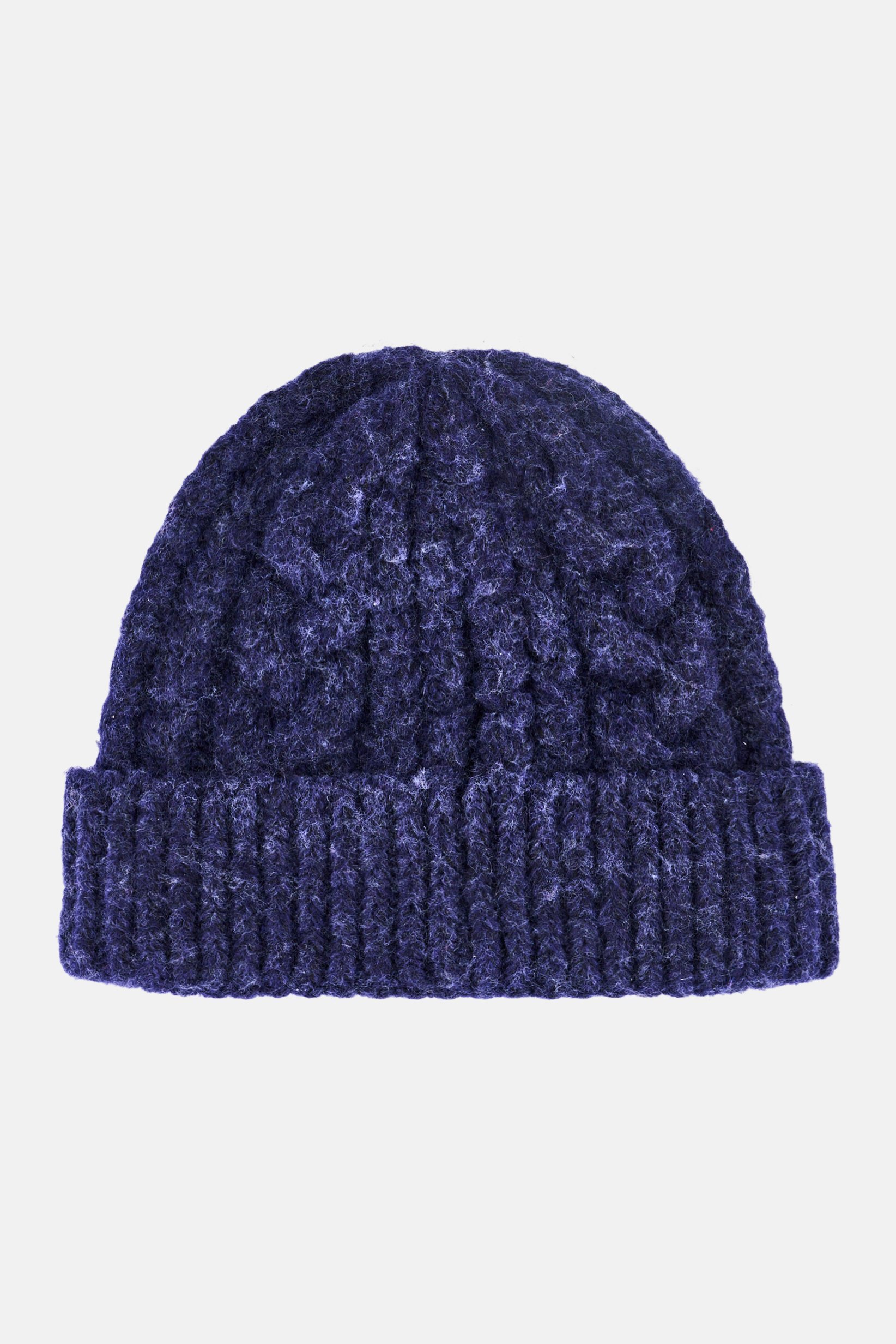 Men Knitted Beanie Hat, Navy