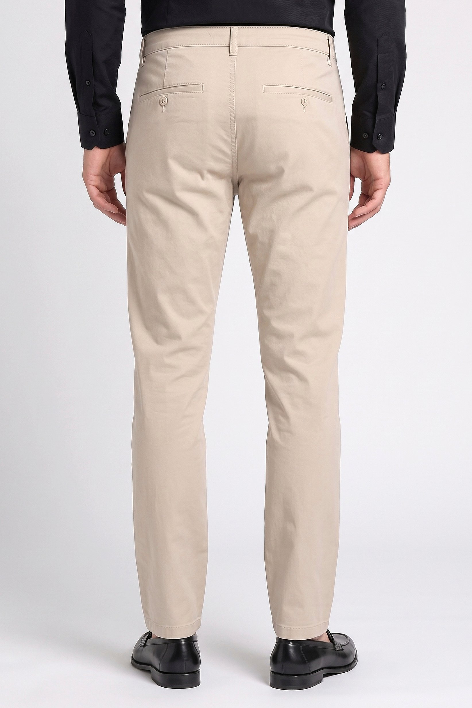 Men Straight Fit Solid Chino Pants, Beige