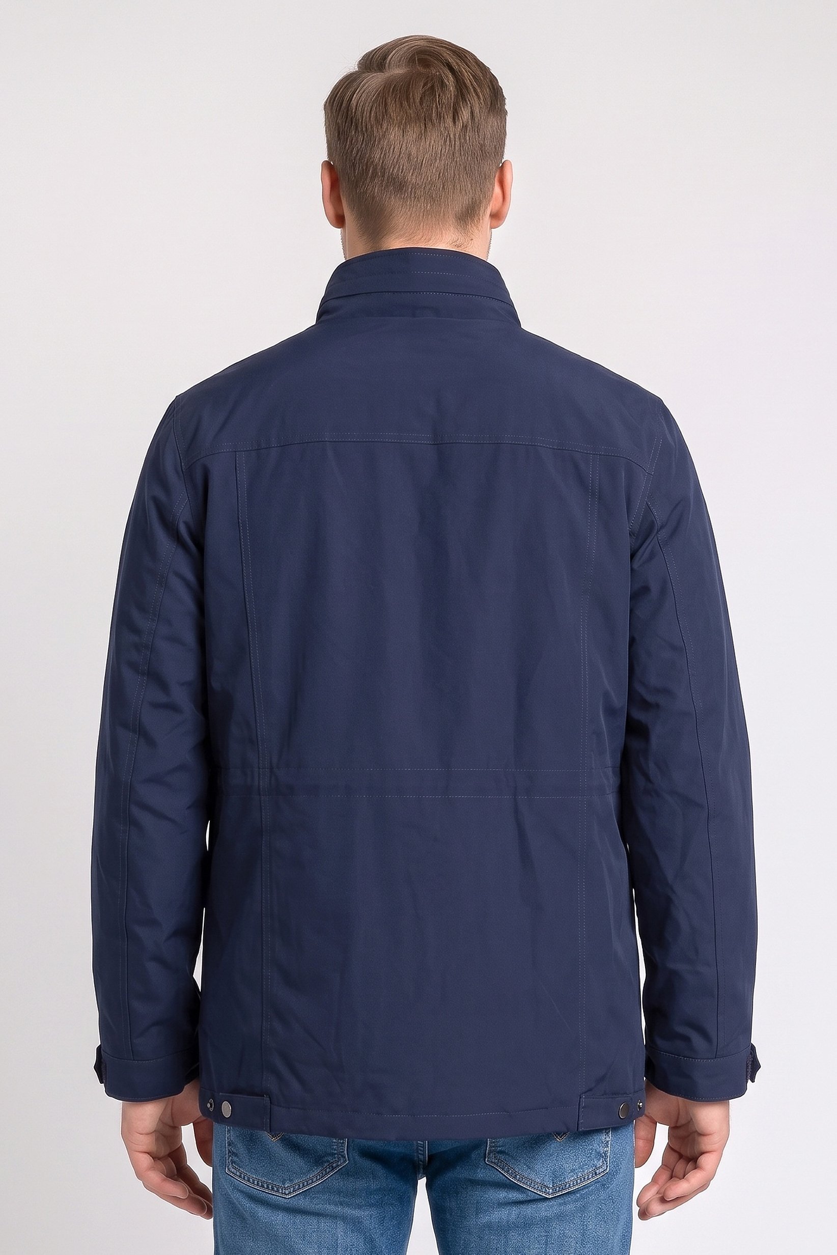 Men Solid Jacket Shirt, Navy