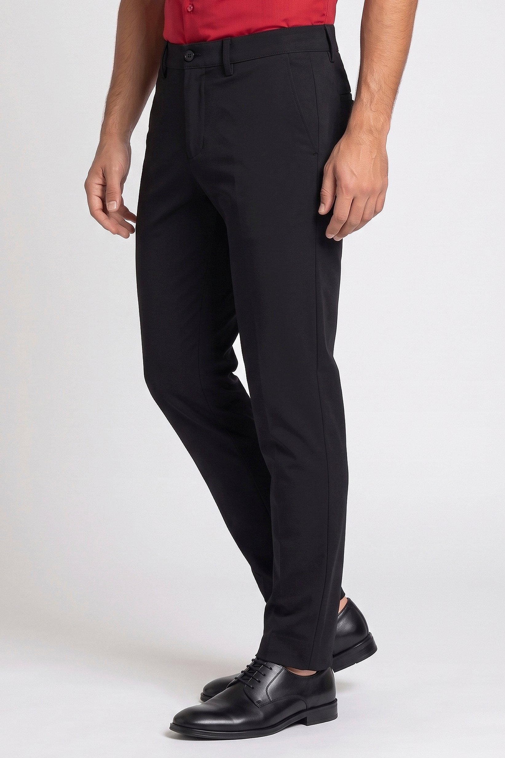 Men Skinny Fit Plain Chino Pants, Black