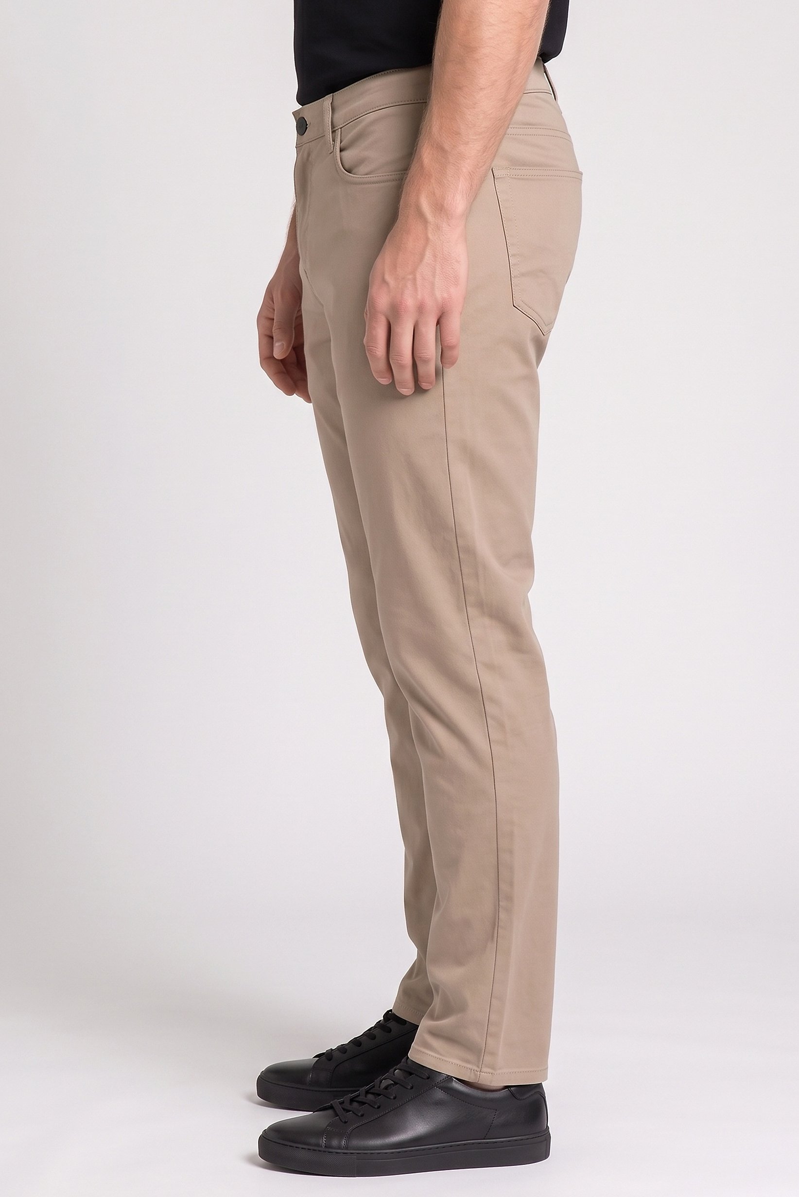 Men Regular Fit Plain Chino Pants, Beige