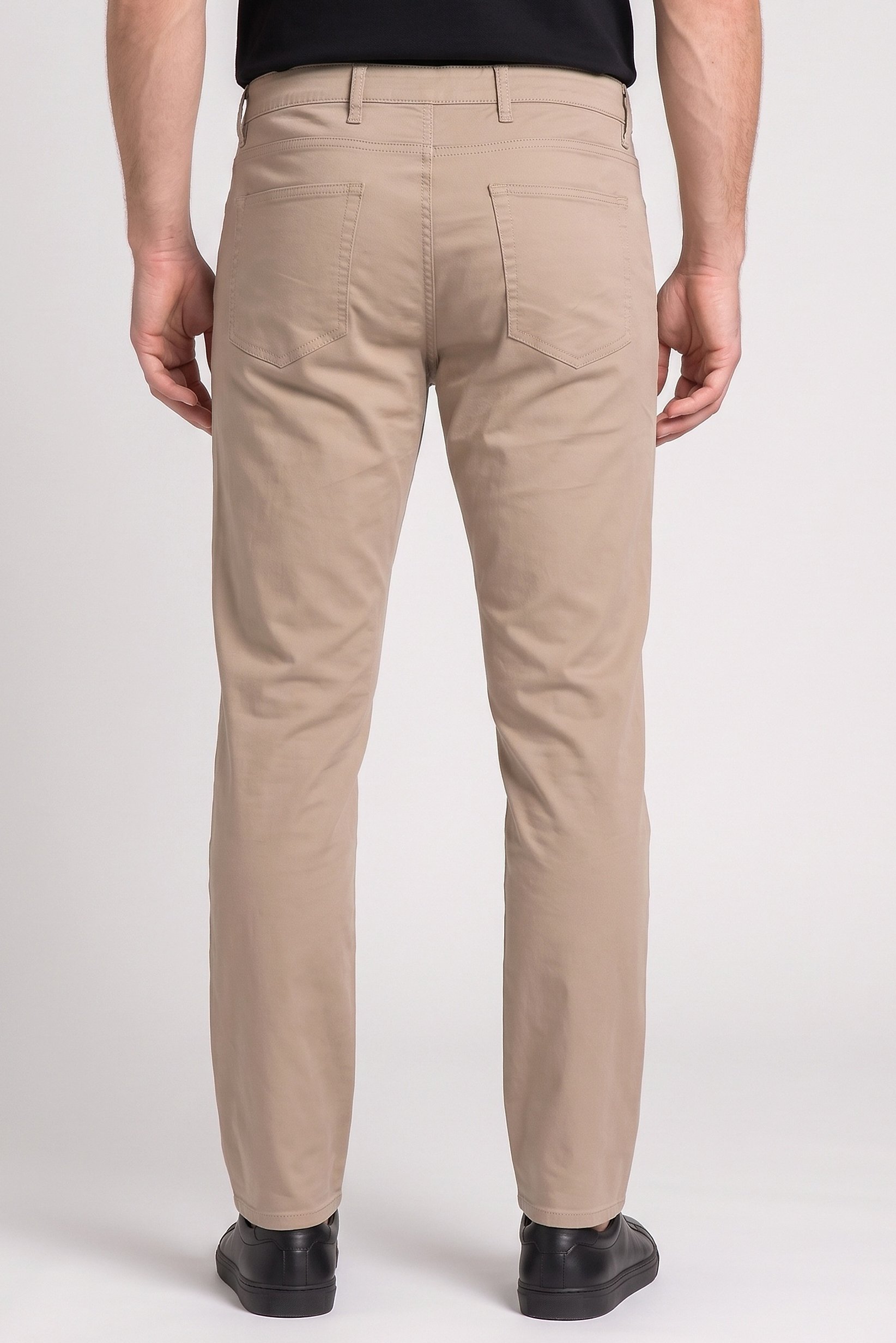 Men Regular Fit Plain Chino Pants, Beige