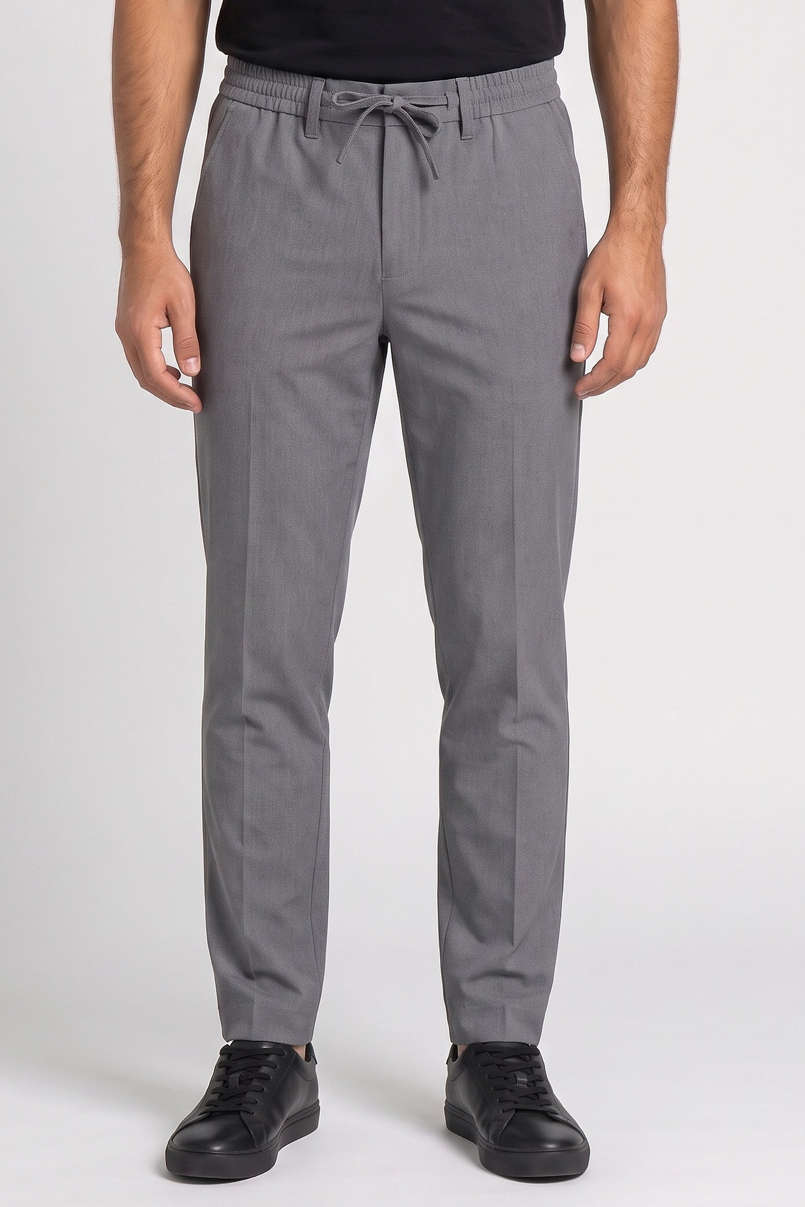 Men Regular Fit Heather Chino Pants, Grey