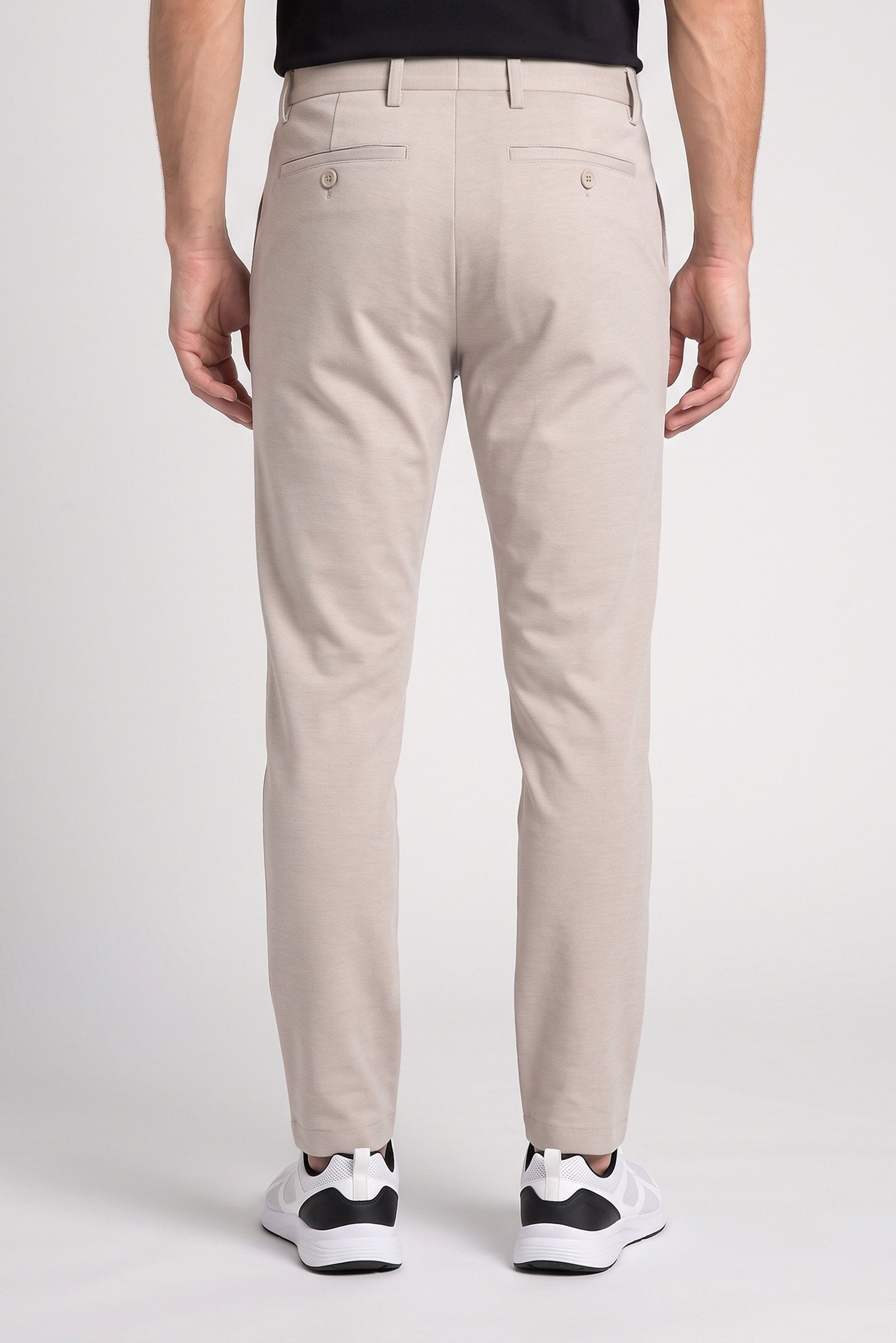 Men Skinny Fit Plain Chino Pants, Beige