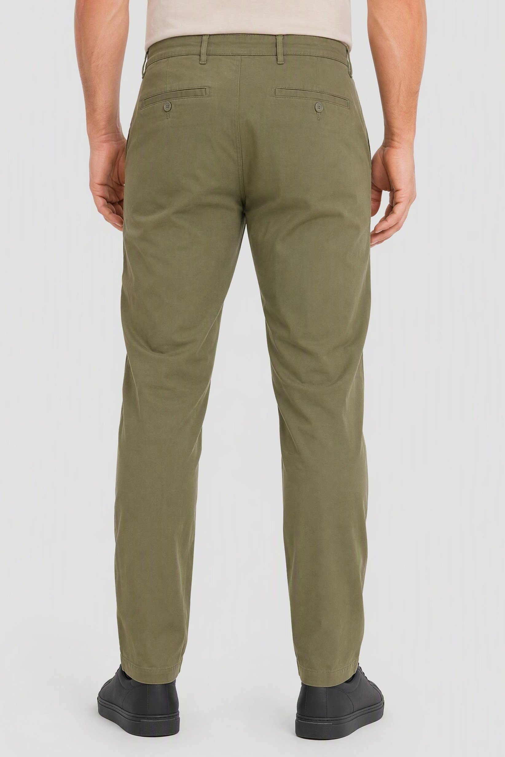 Men Slim Fit Solid Chino Pants, Olive