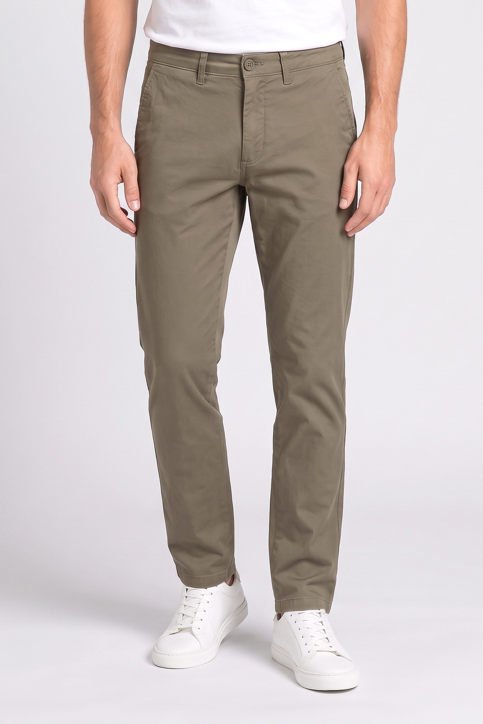 Men Straight Fit Solid Chino Pants, Olive