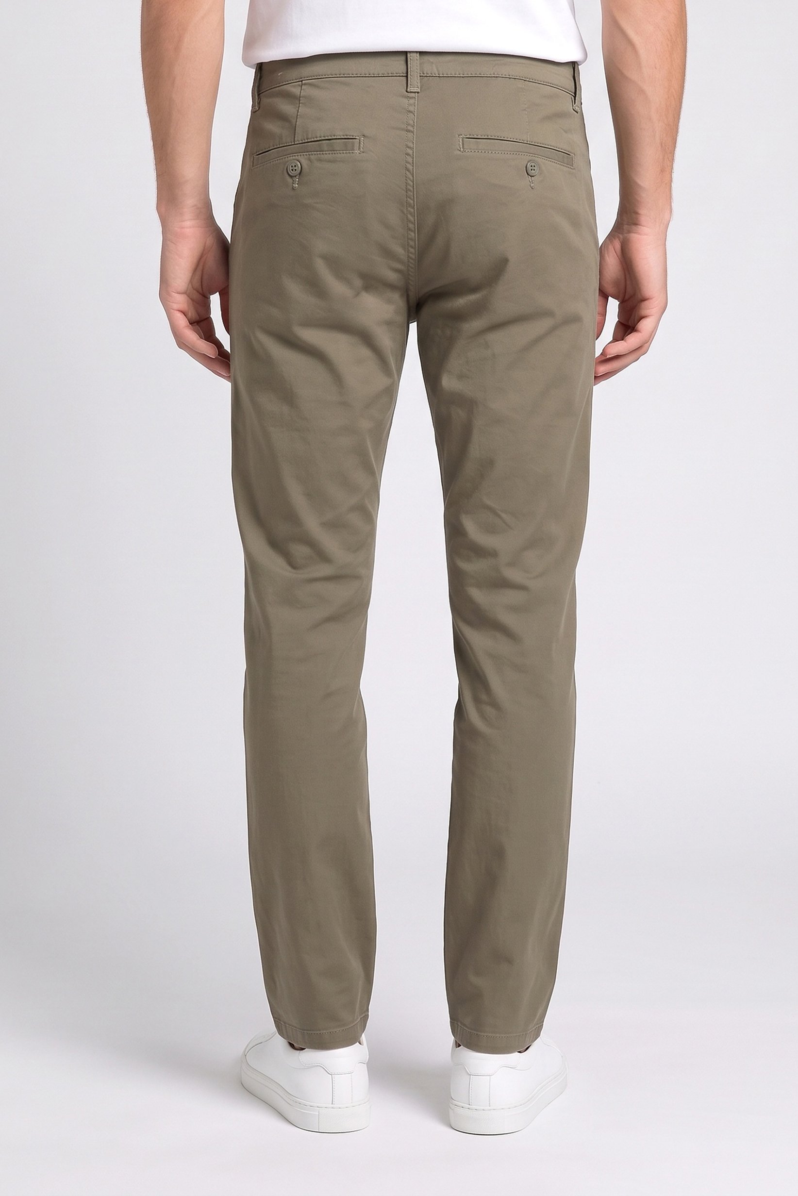 Men Straight Fit Solid Chino Pants, Olive