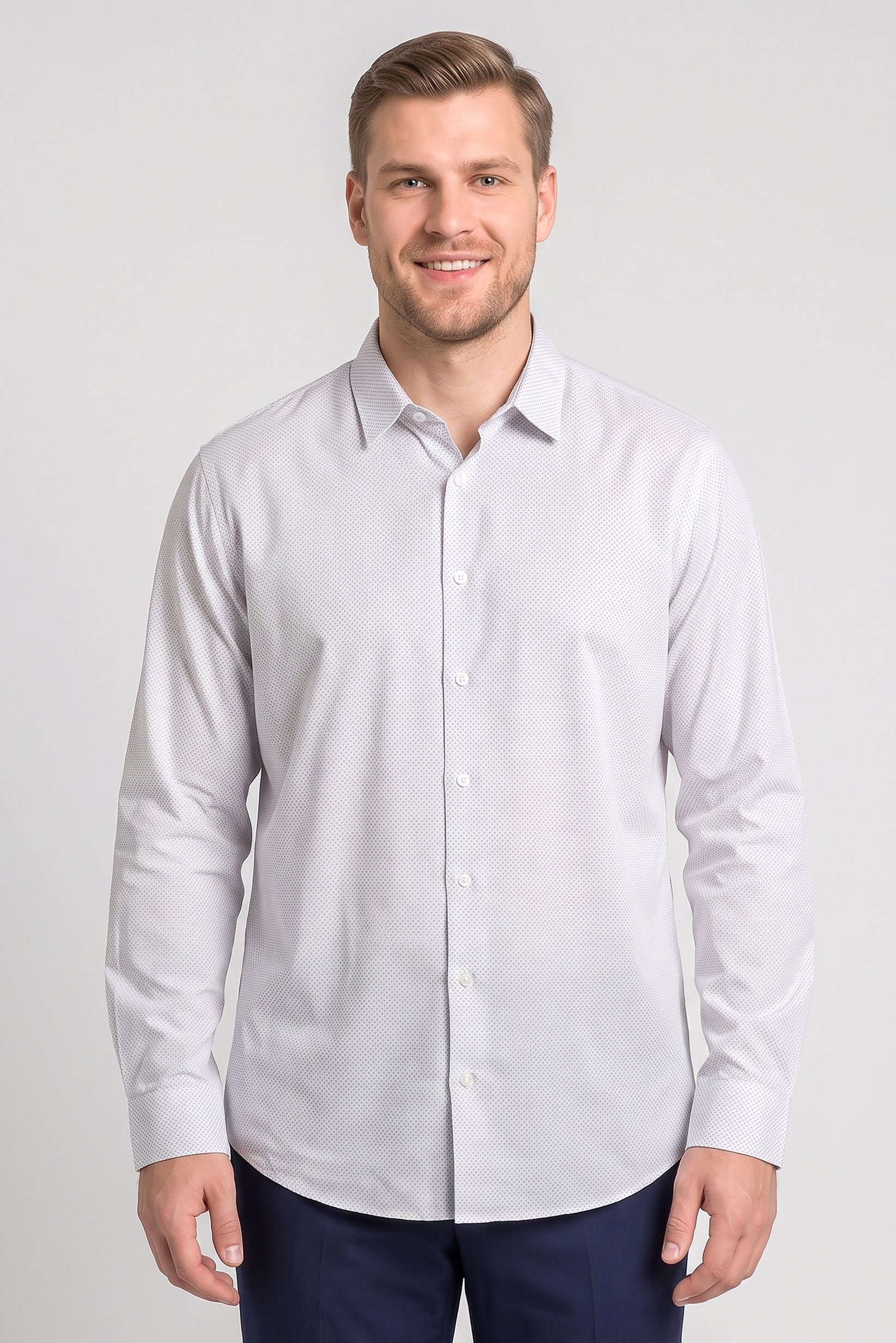 Men Regular Fit Micro Dots Long Sleeve Casual Shirt, Multicolor