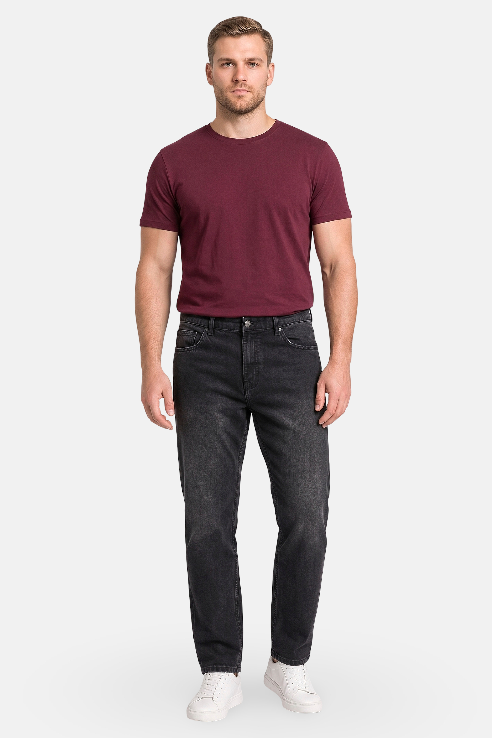Men Baggy Fit  Non Stretchable Denim Jeans, Washed Black