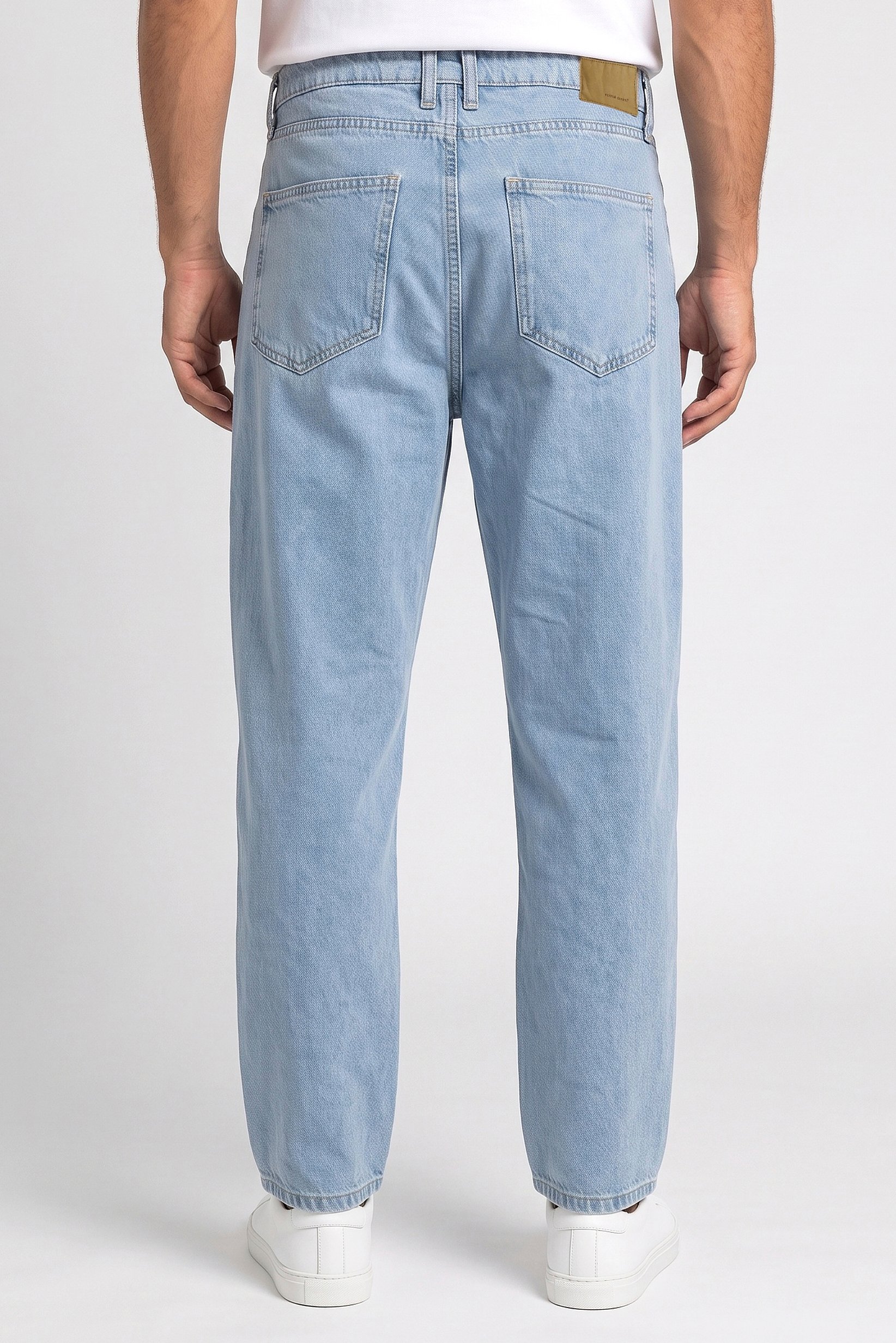 Men Baggy Fit Washed No Stretch Jeans, Blue