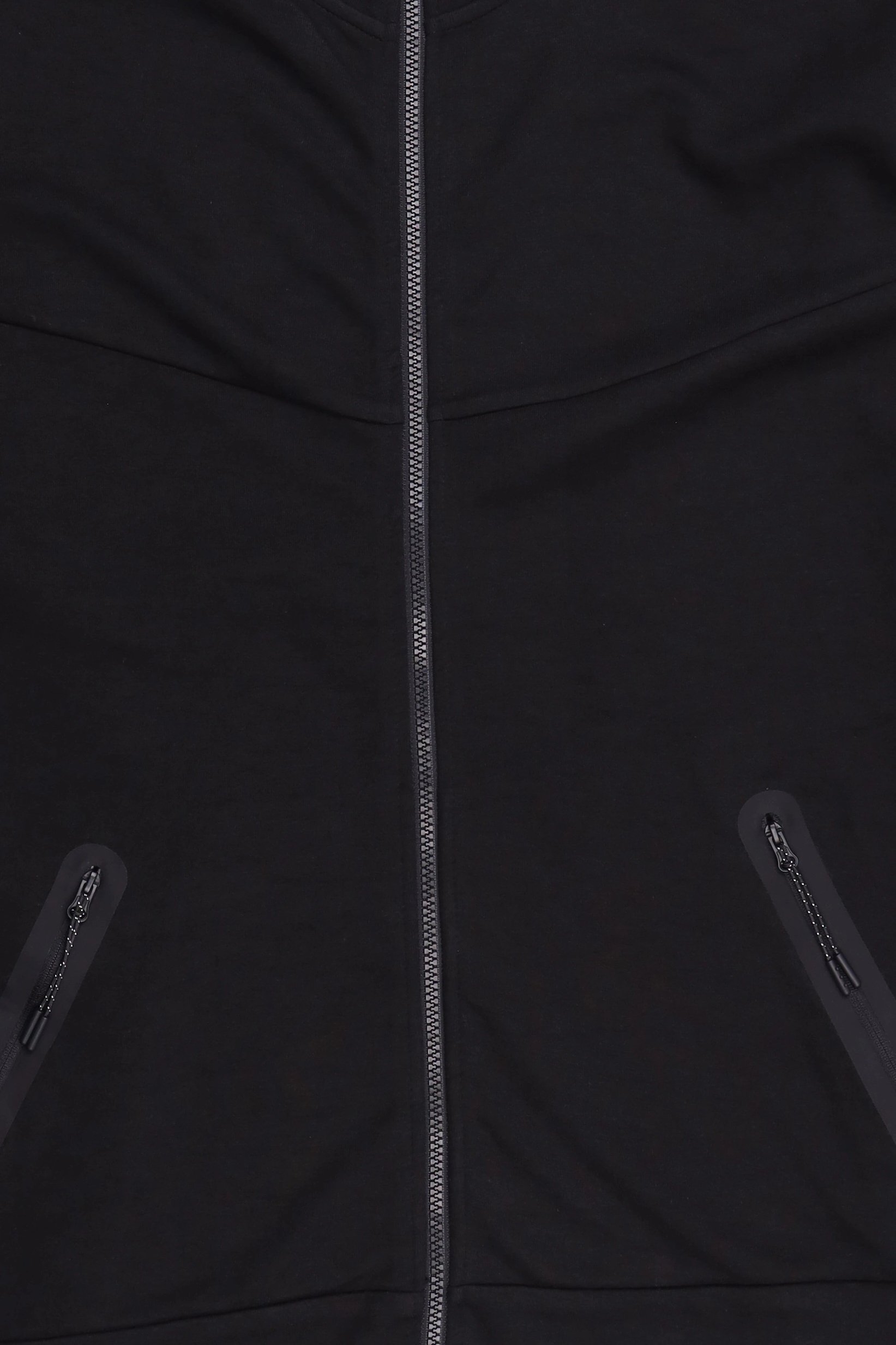 Men Solid Long Sleeve Hoodie, Black