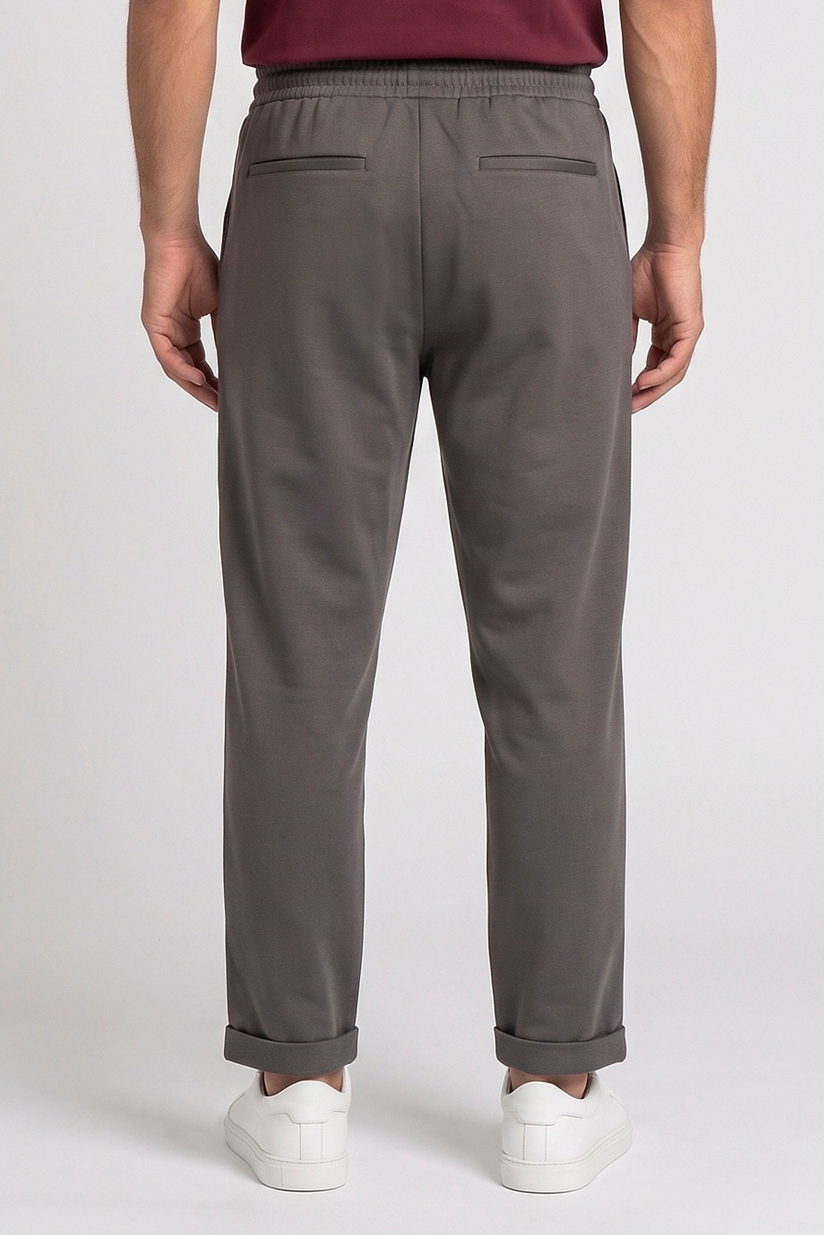 Men Regular Fit Solid Sweatpants, Grey