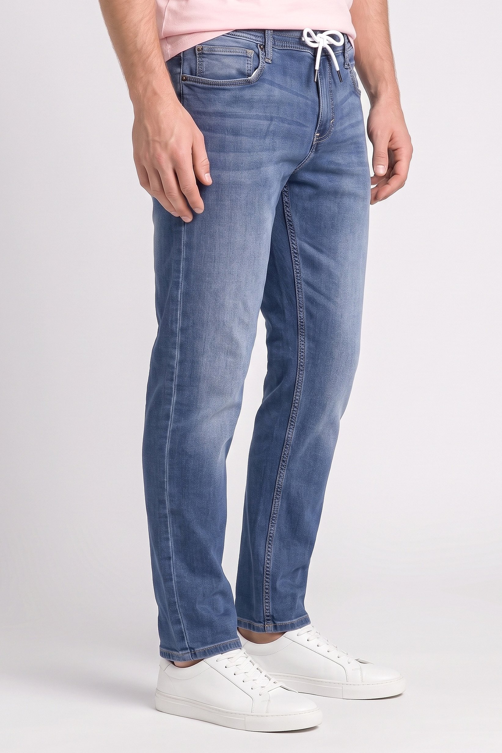 Men Slim Fit Washed Stretchable Jeans, Blue