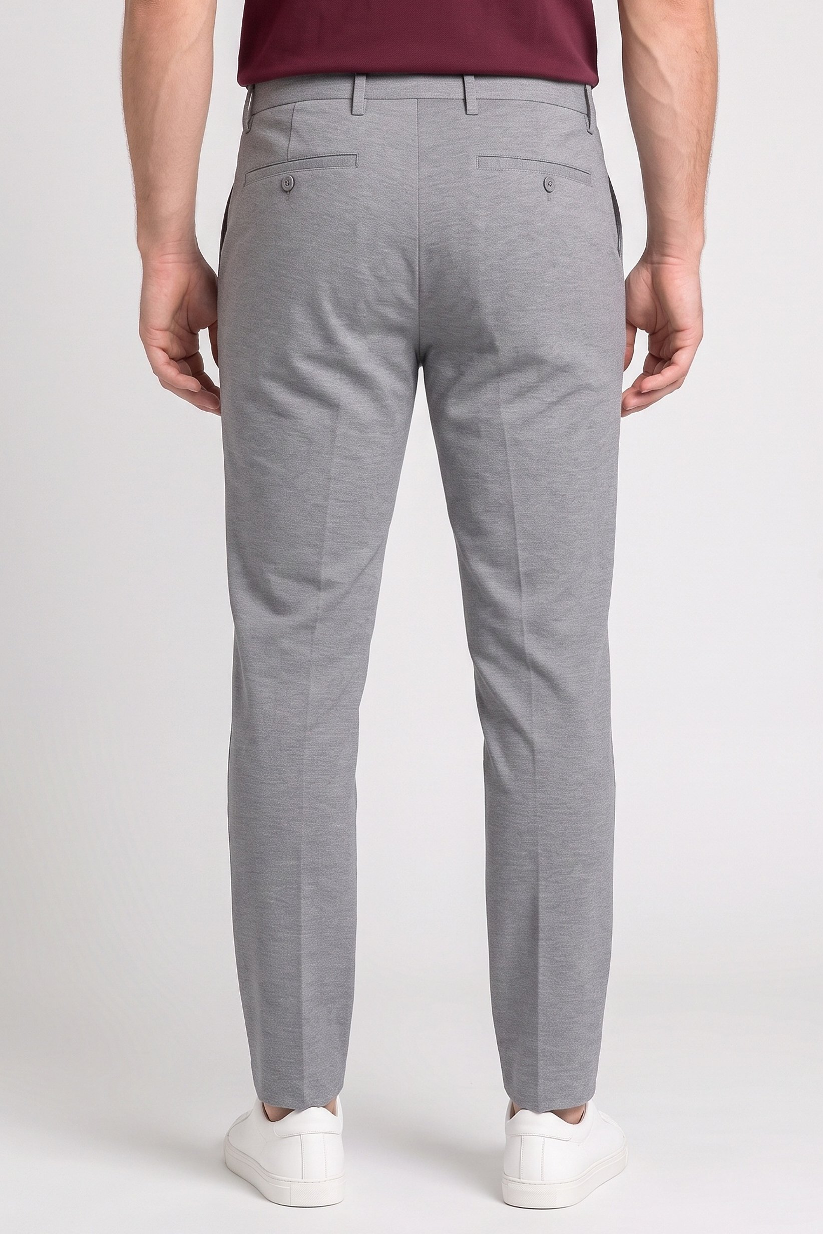 Men Skinny Fit Plain Chino Pants, Light Grey