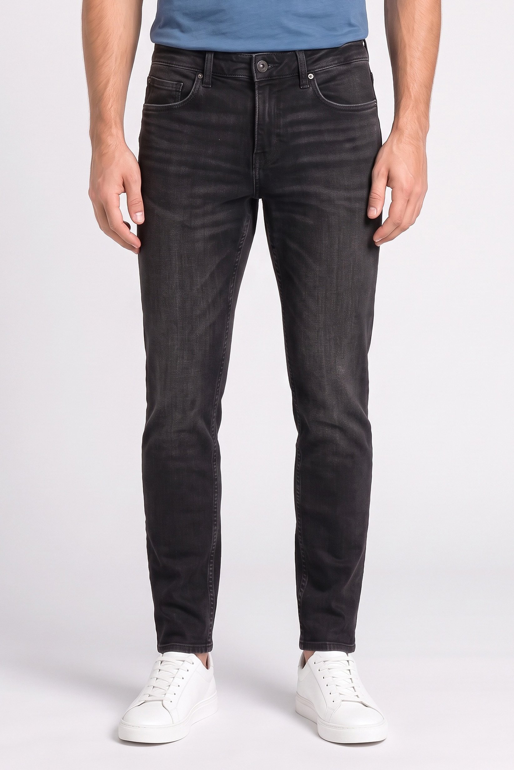 Men Slim Fit Solid Stretchable Jeans, Black
