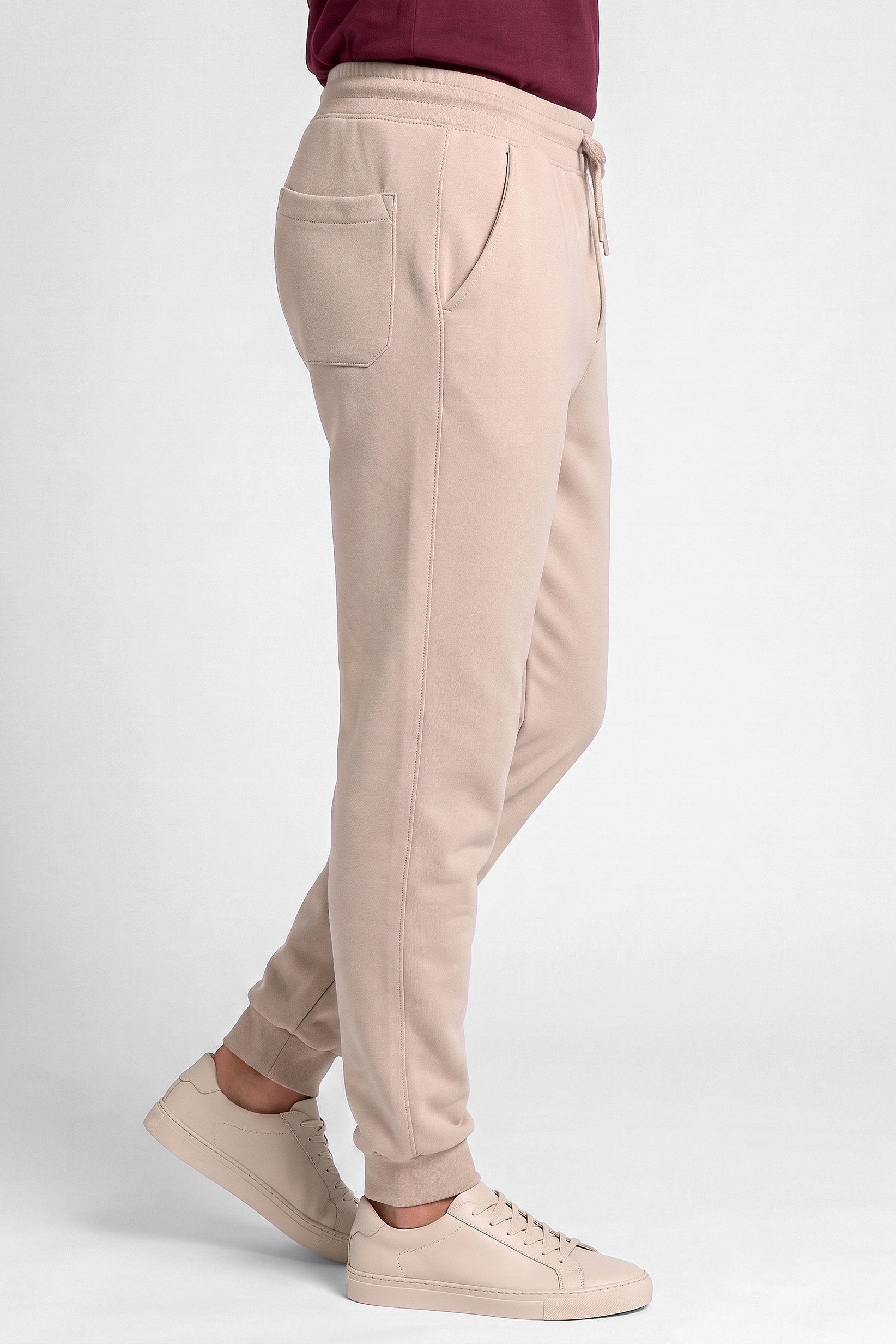 Men Regular Fit Solid Sweatpants, Beige