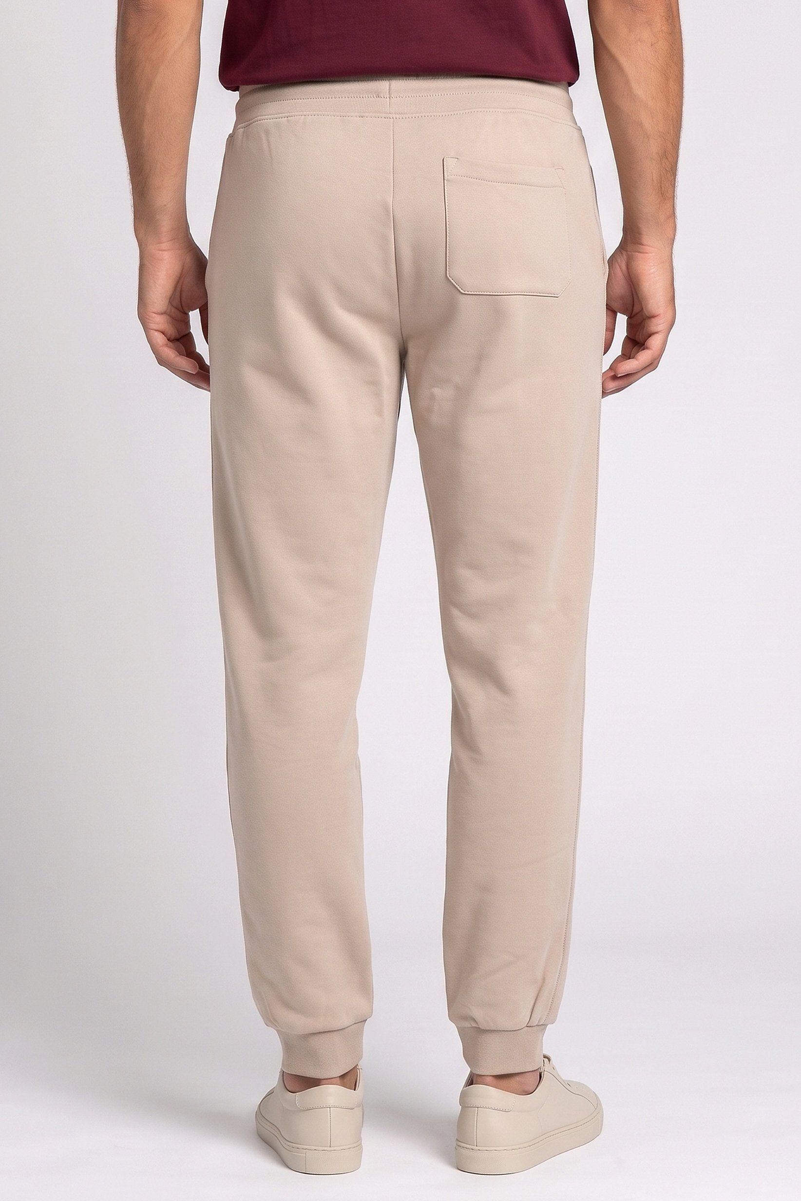 Men Regular Fit Solid Sweatpants, Beige