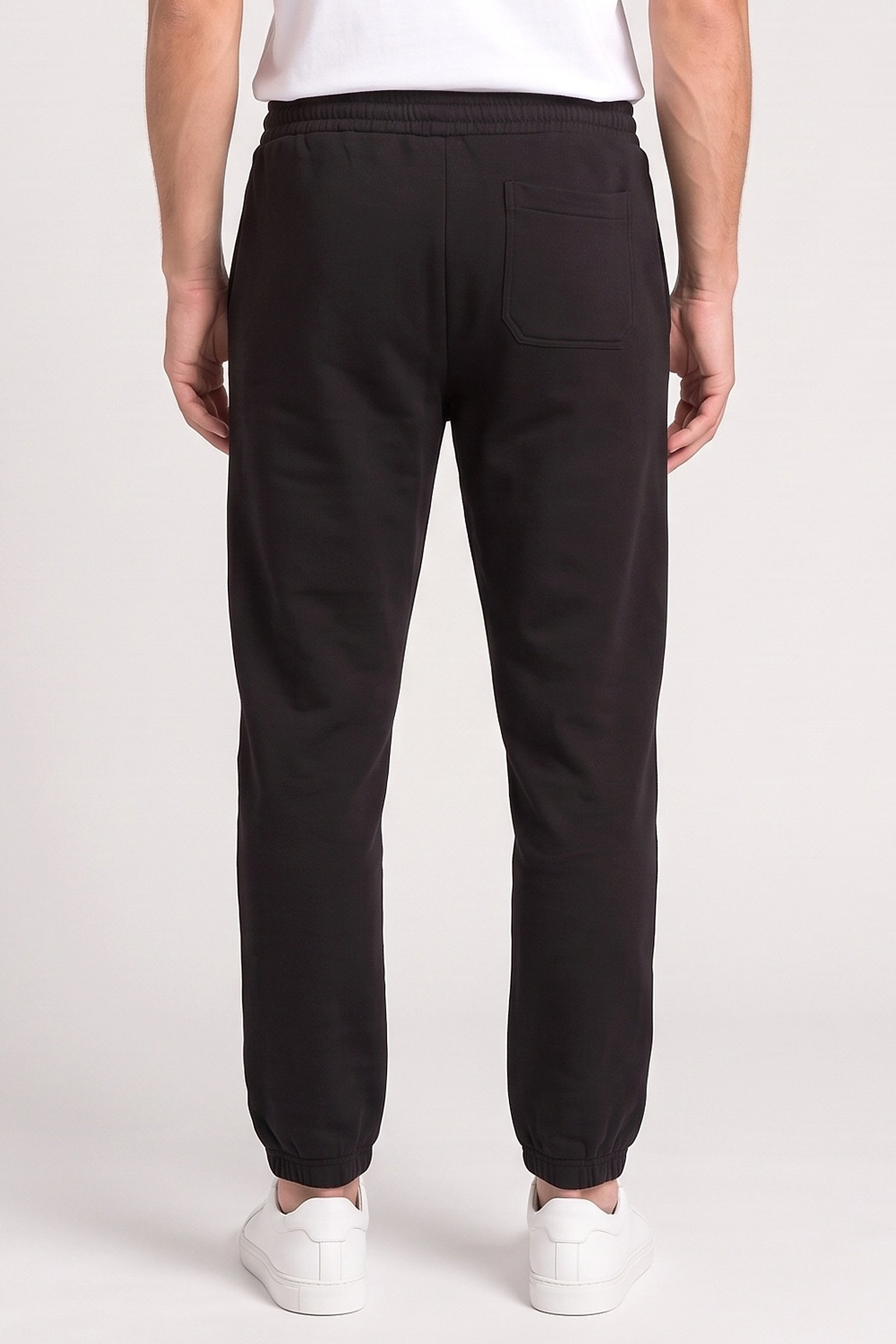 Men Oversized Solid Sweatpants, Black