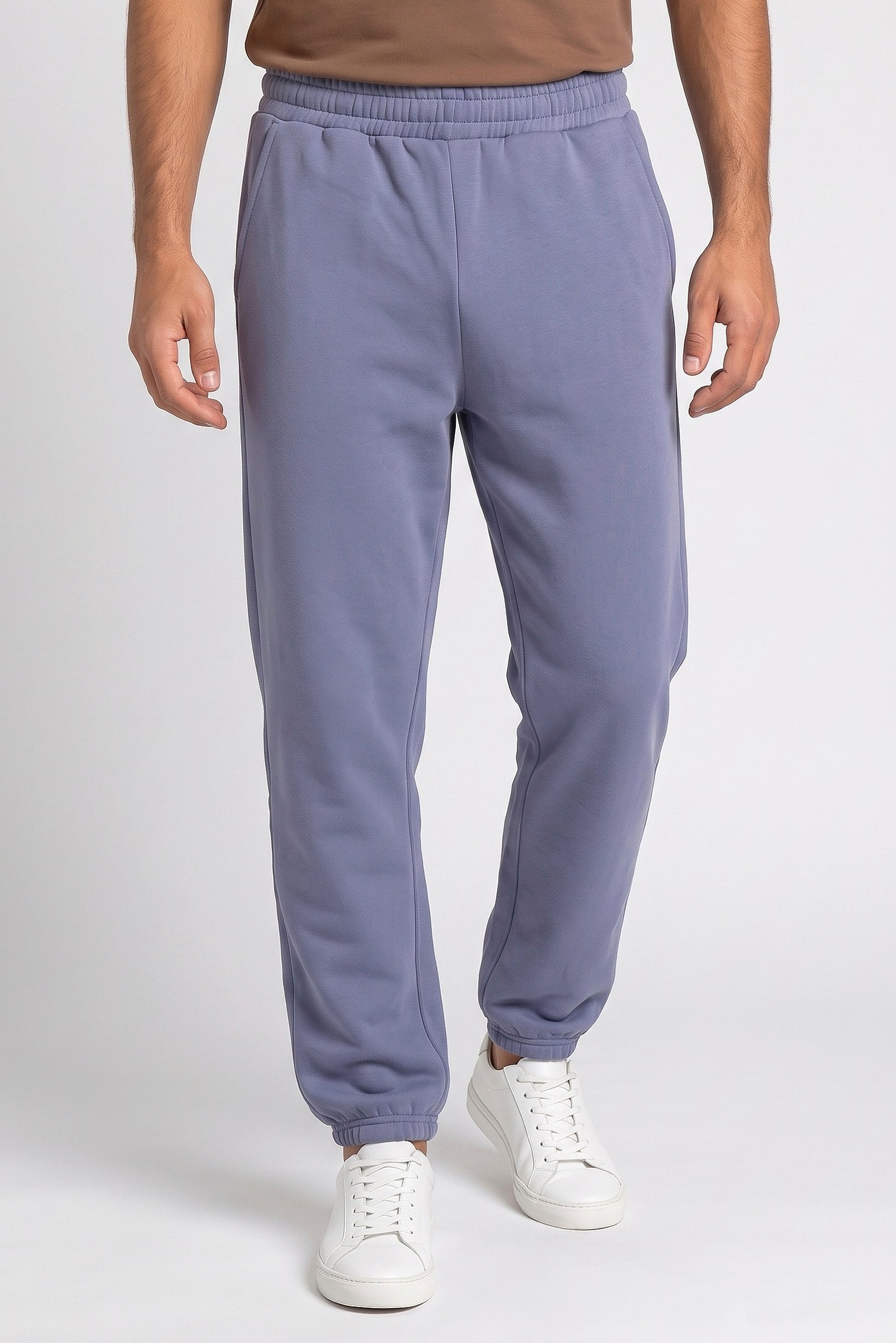 Men Oversized Solid Jogger Pants, Slate Blue