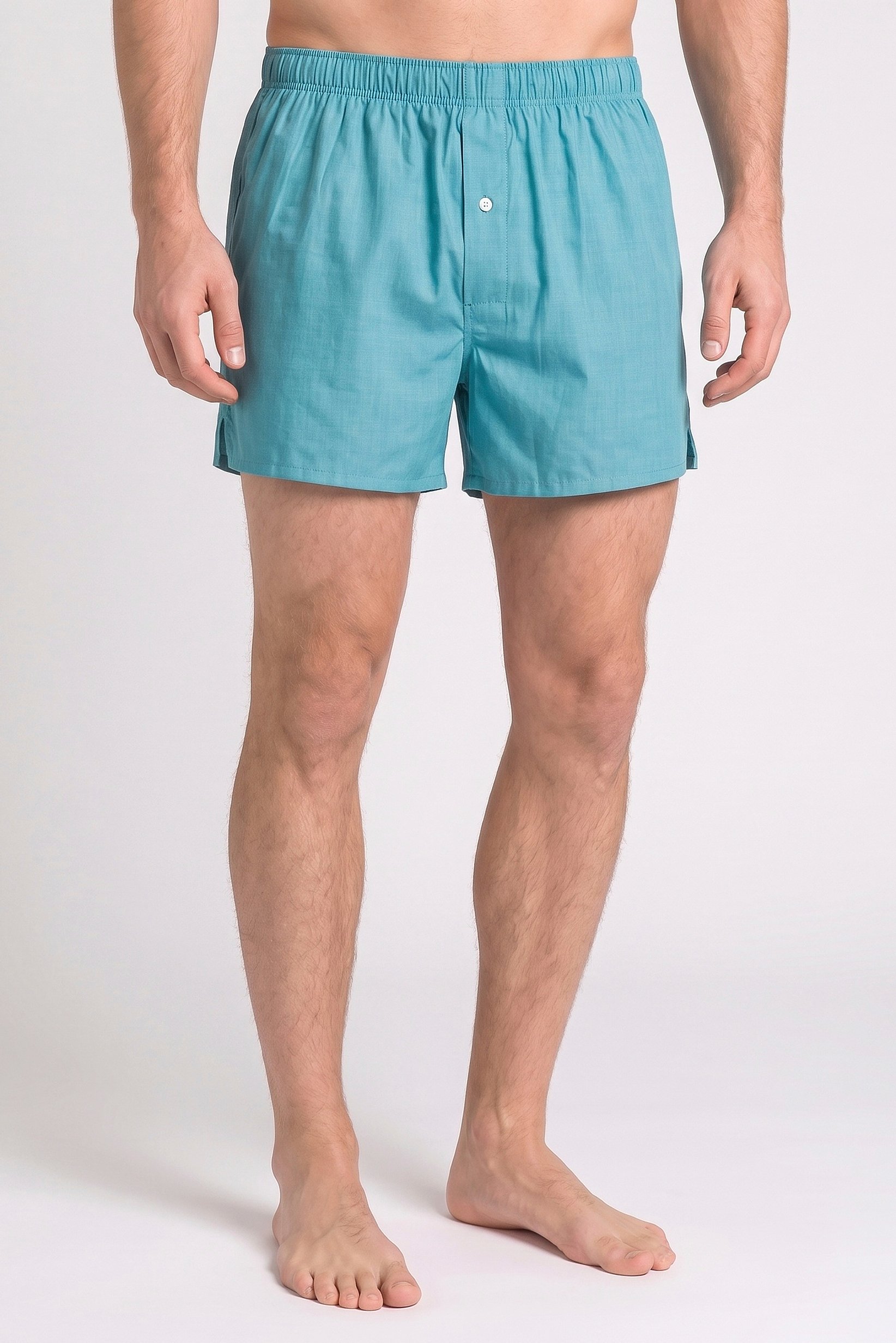 Men Solid Pull On Boxer, Light Blue