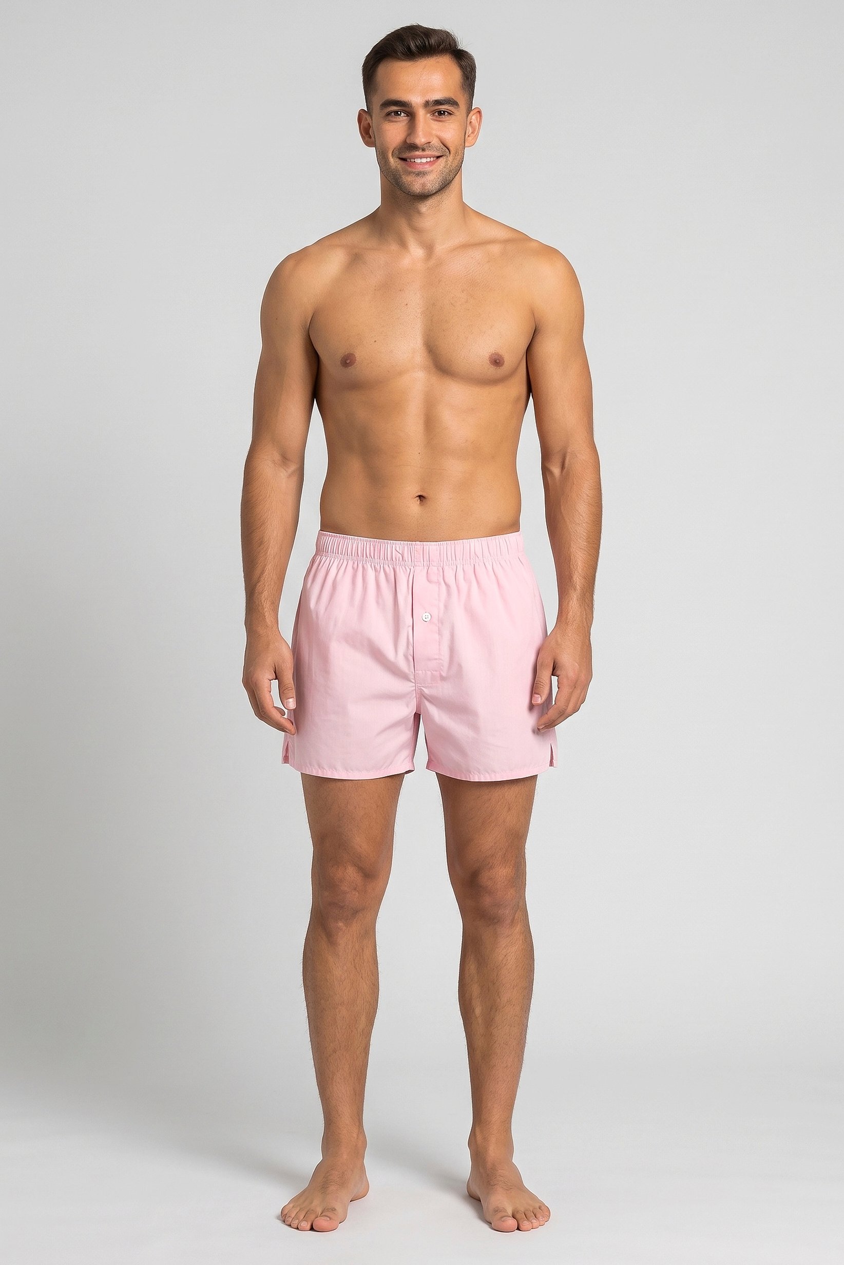 Men Solid Pull On Boxer, Light Pink