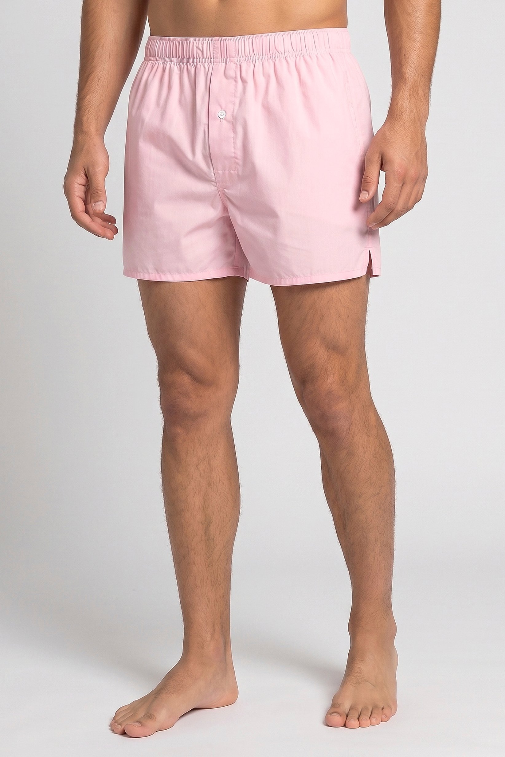 Men Solid Pull On Boxer, Light Pink