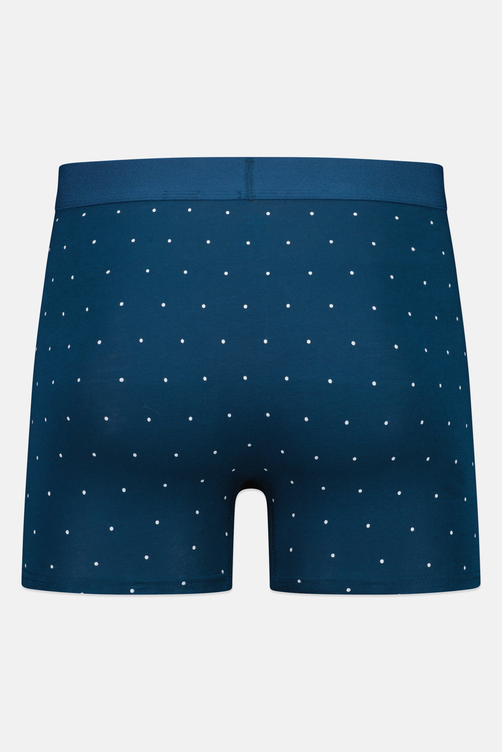 Men Polka Dot Pull On Boxer, Teal Blue