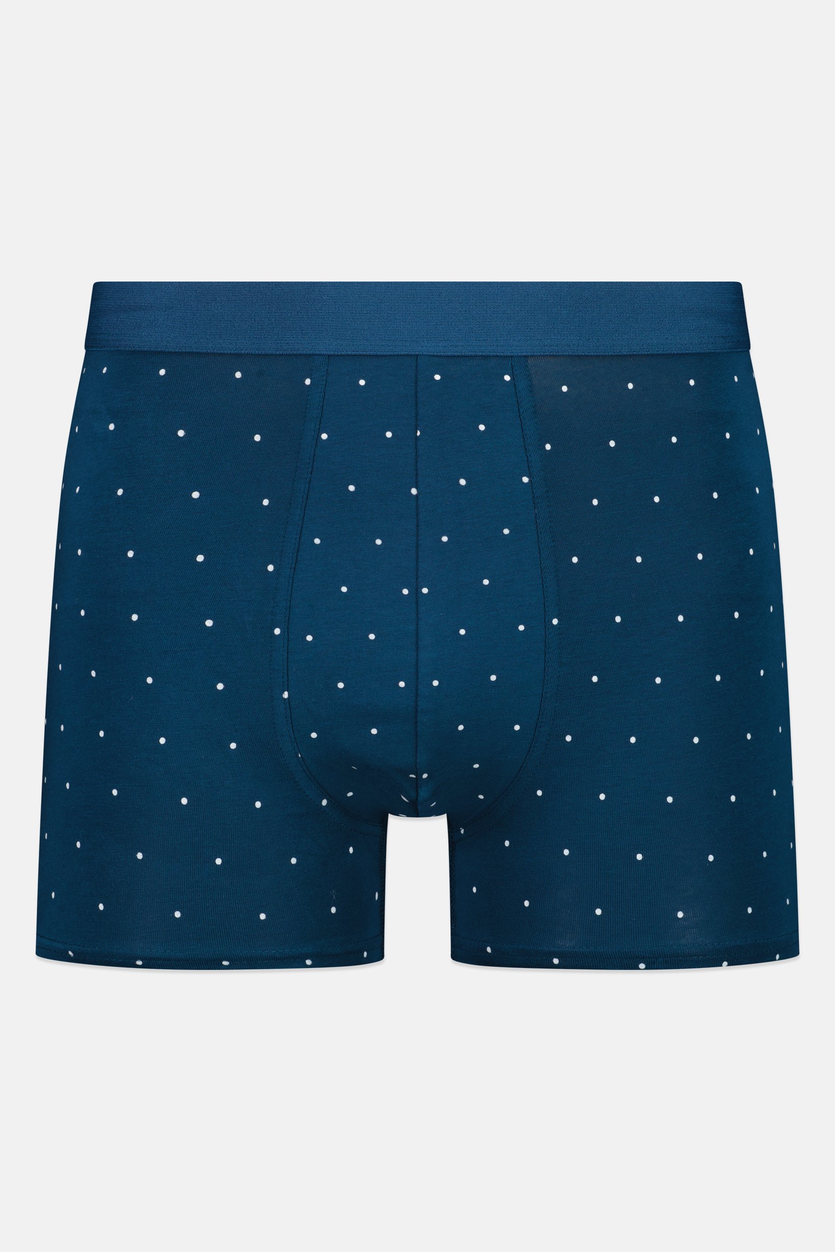 Men Polka Dot Pull On Boxer, Teal Blue