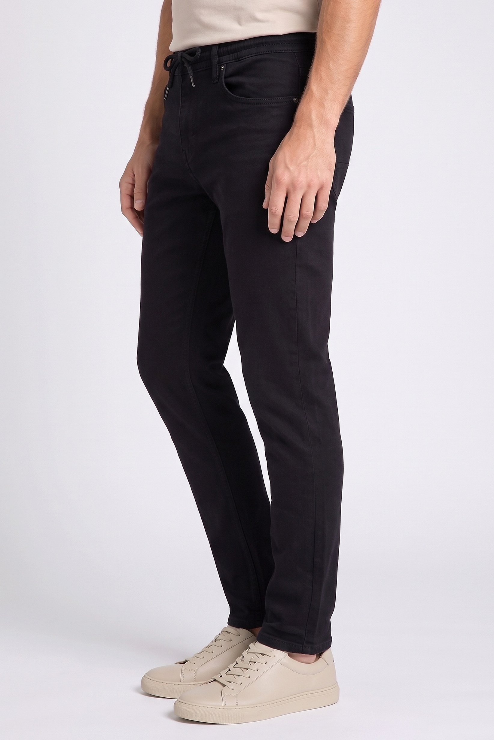 Men Slim Fit Washed Stretchable Denim Jeans, Black