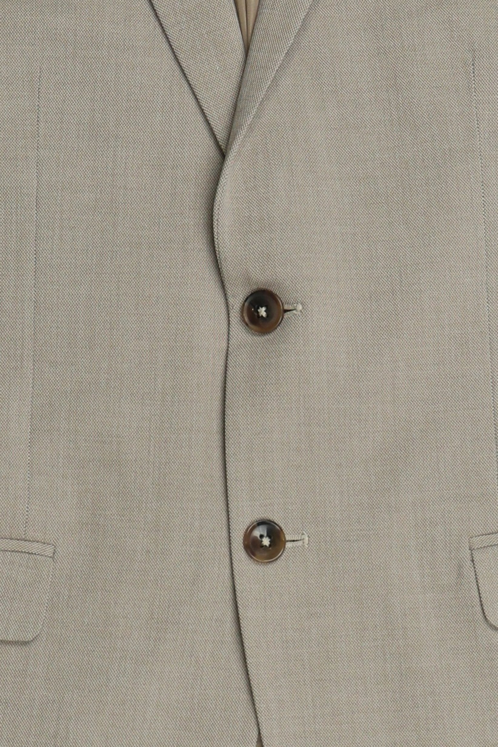 Men Slim Fit Chambray Formal Blazer, Beige