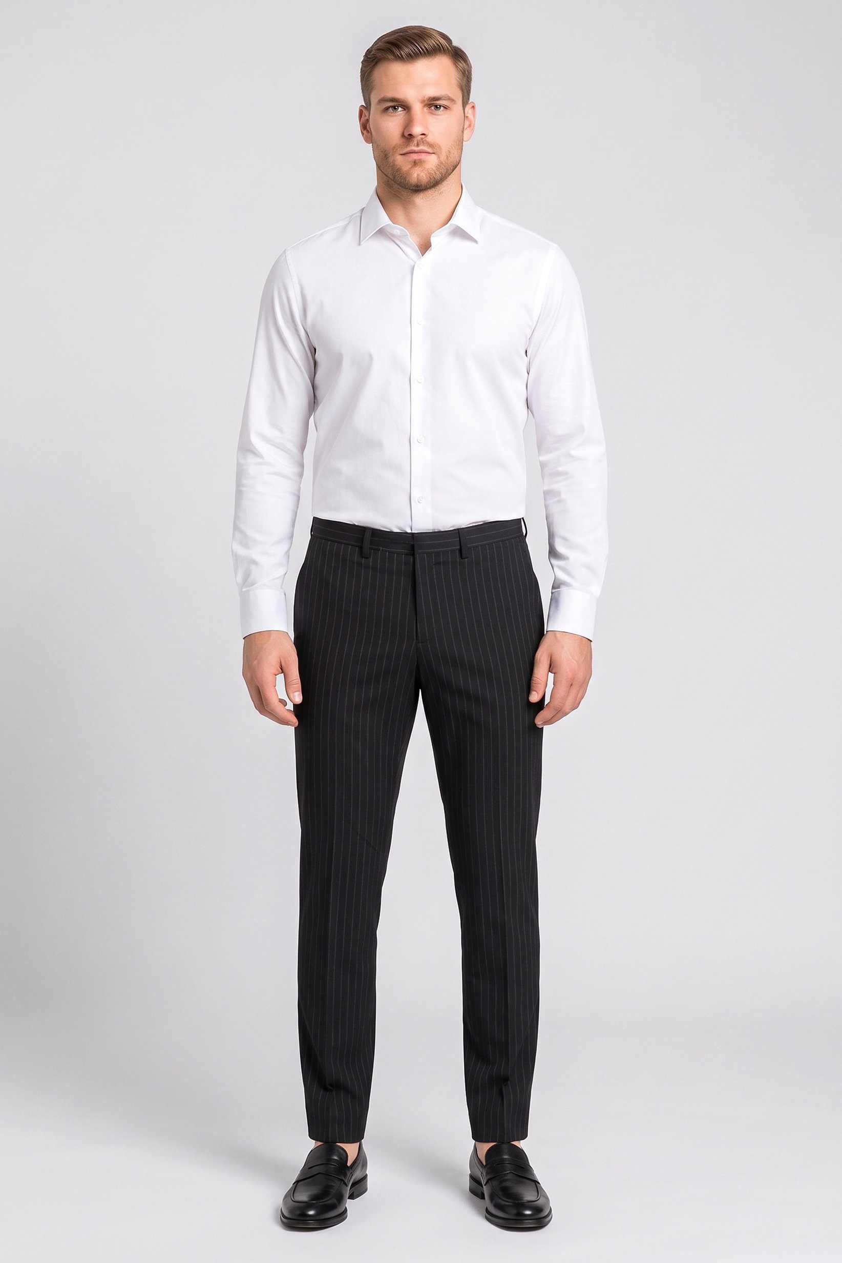 Men Slim Fit Stripe Dress Pants, Multicolor