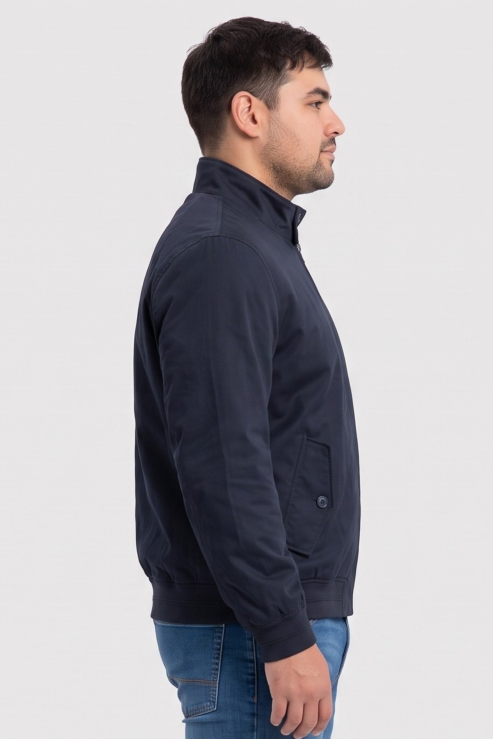 Men Plain Parka Jacket, Navy