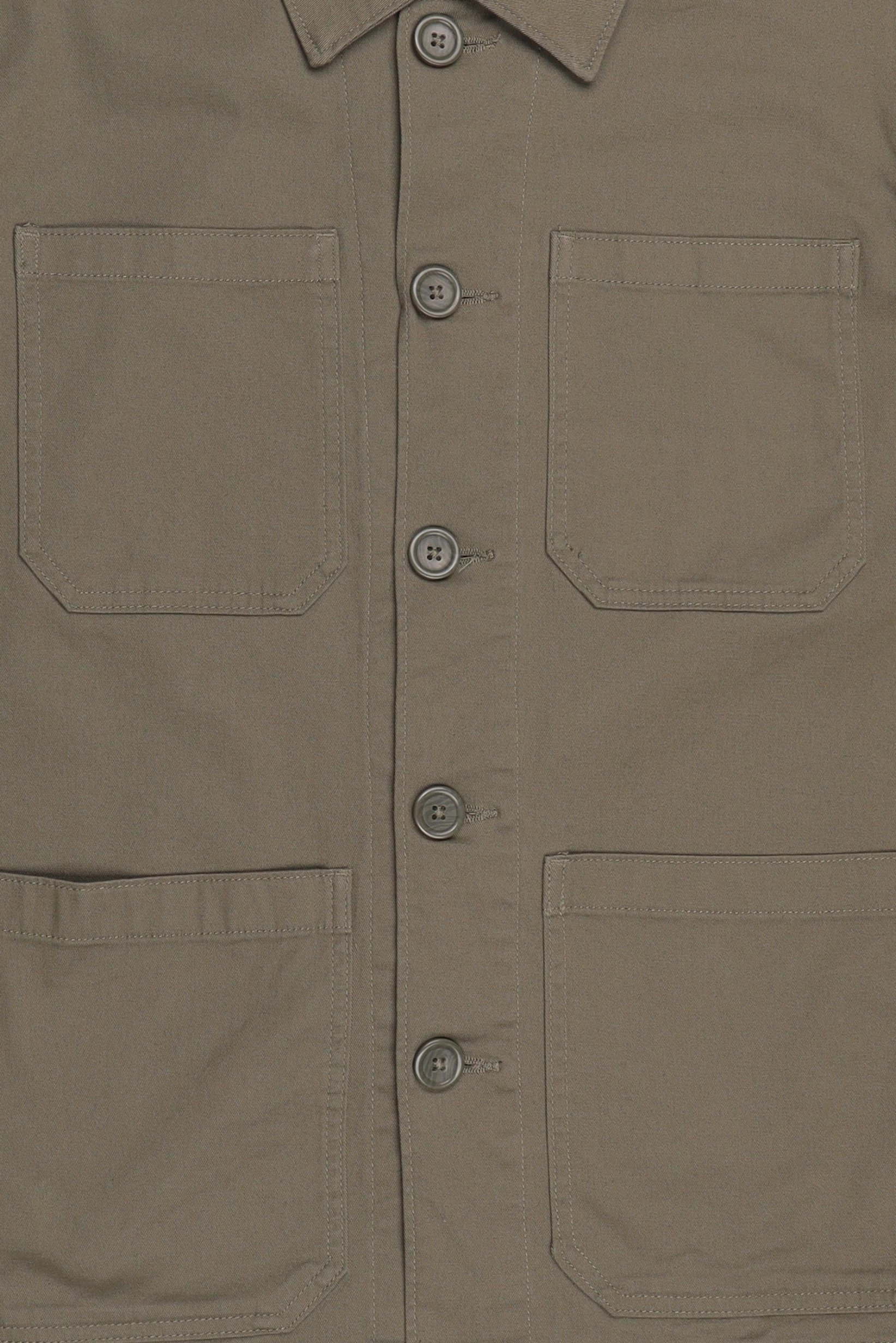 Men Long Sleeve Solid Jacket Shirt, Olive