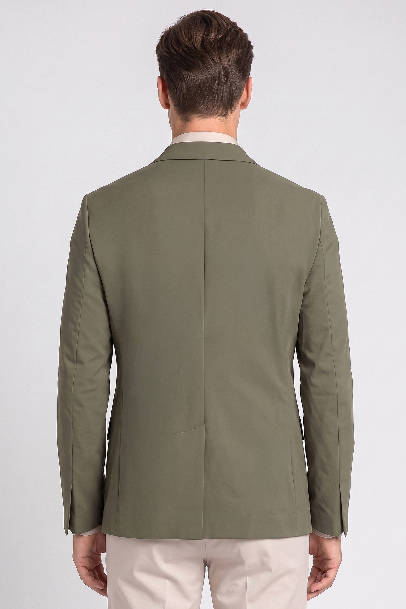 Men Regular Fit Solid Casual Blazer, Khaki